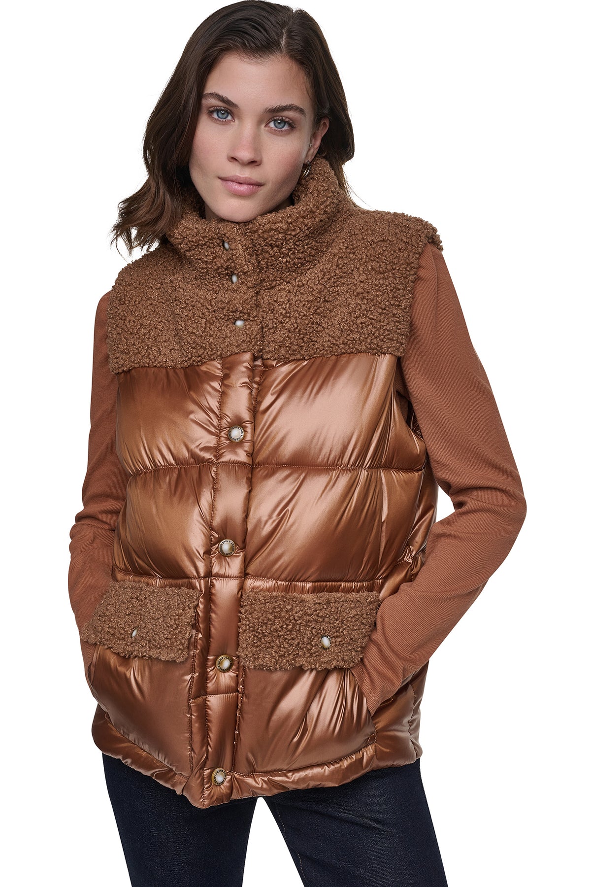 SHERPA MIX MOCK NECK VEST VIEW 2