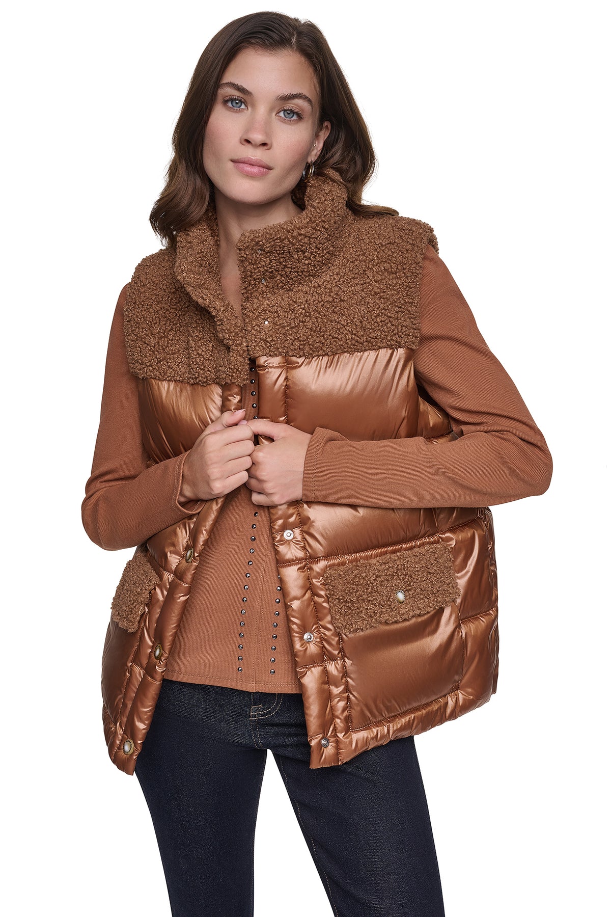 SHERPA MIX MOCK NECK VEST VIEW 2