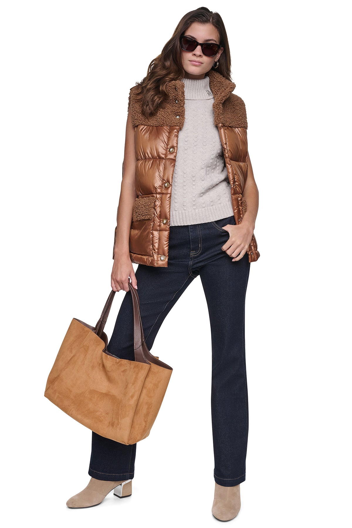 SHERPA MIX MOCK NECK VEST VIEW 2