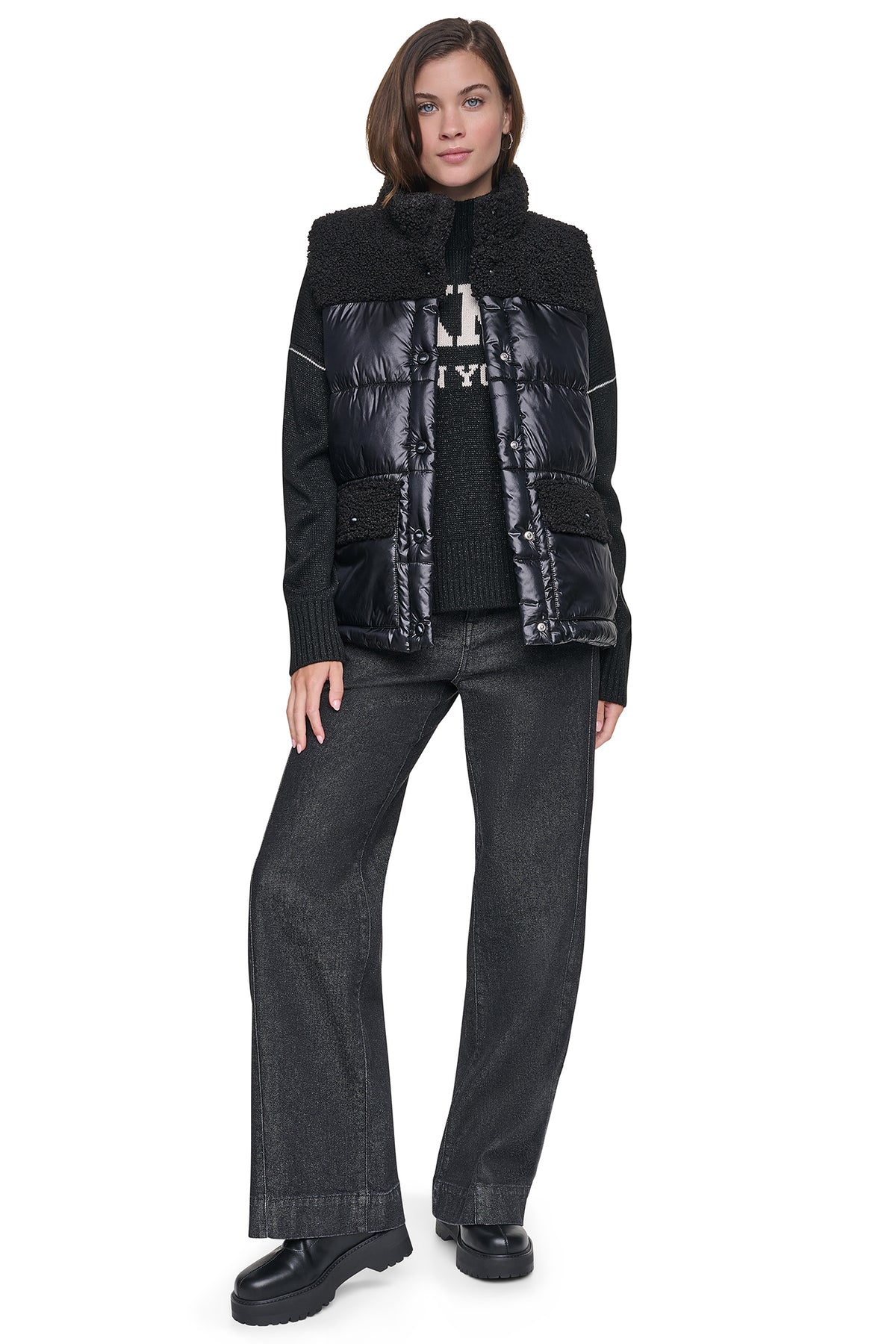SHERPA MIX MOCK NECK VEST VIEW 2