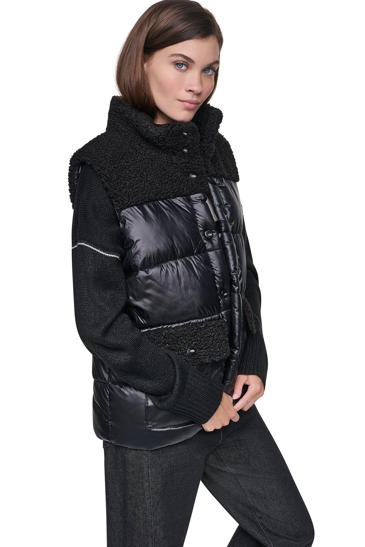 SHERPA MIX MOCK NECK VEST VIEW 2