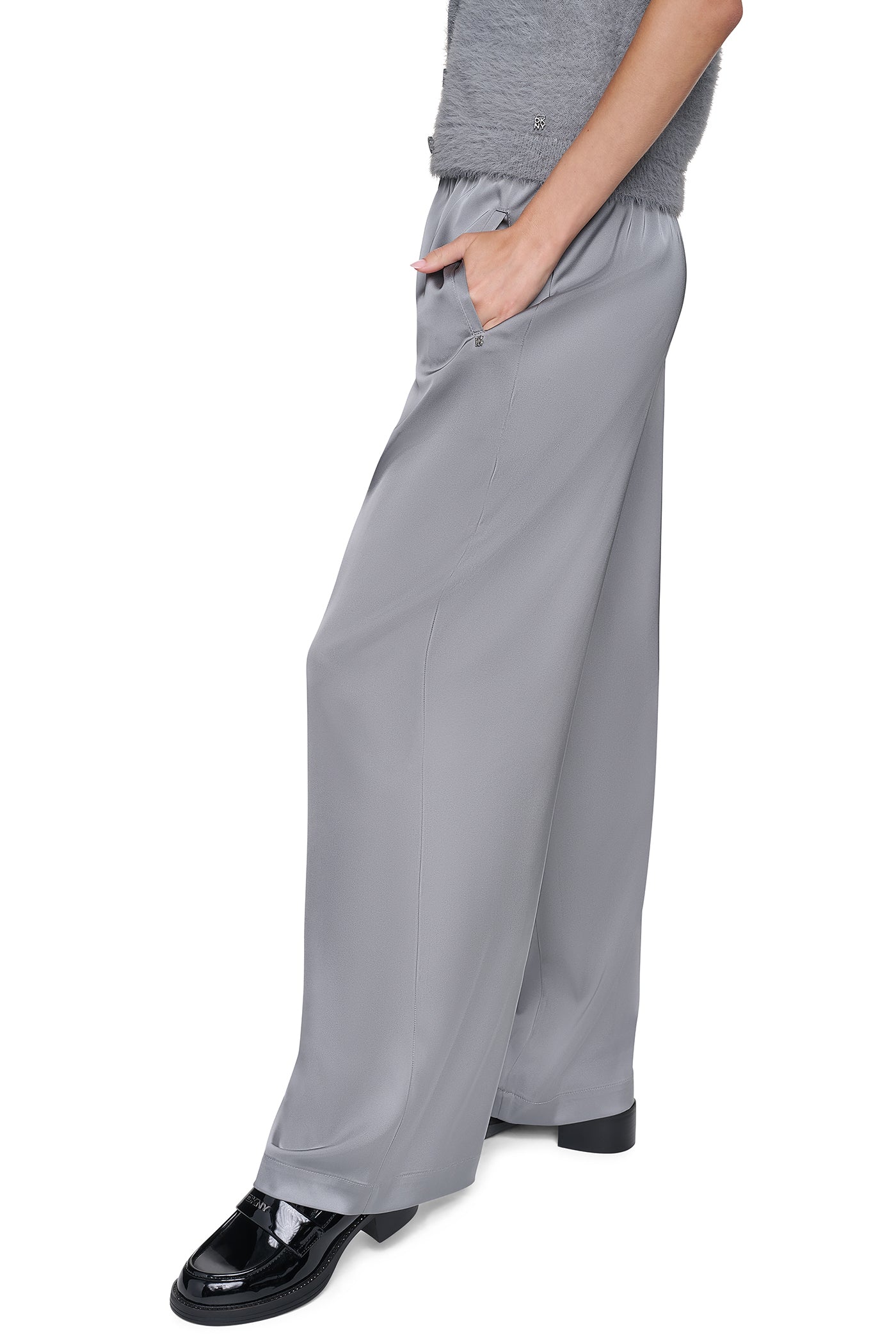HIGH-RISE SATIN PULL-ON PANT VIEW 2