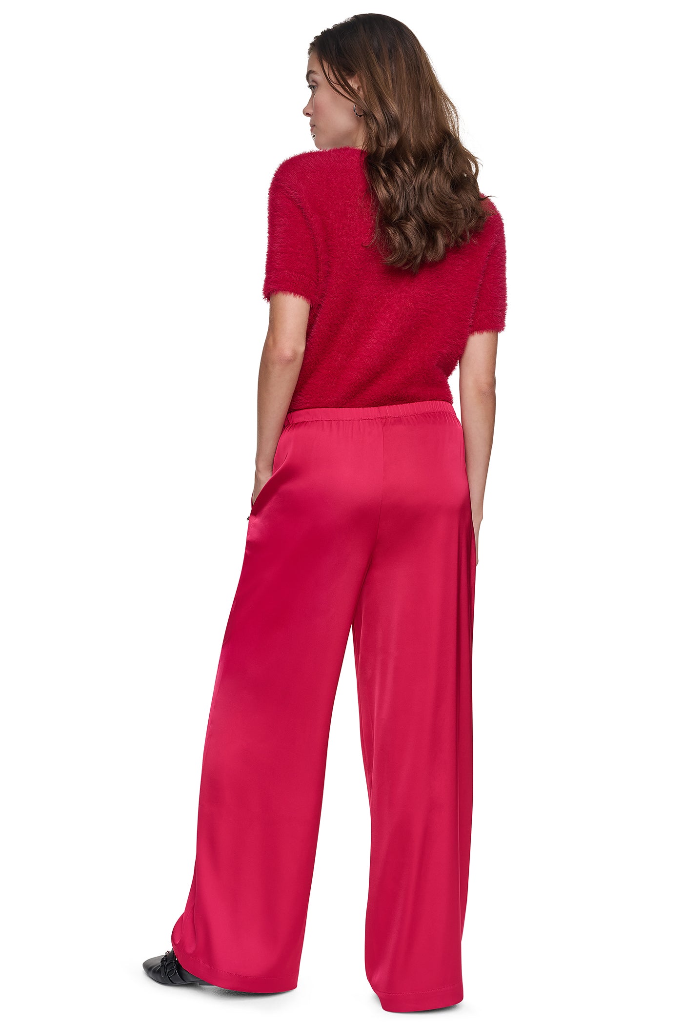 HIGH-RISE SATIN PULL-ON PANT VIEW 2
