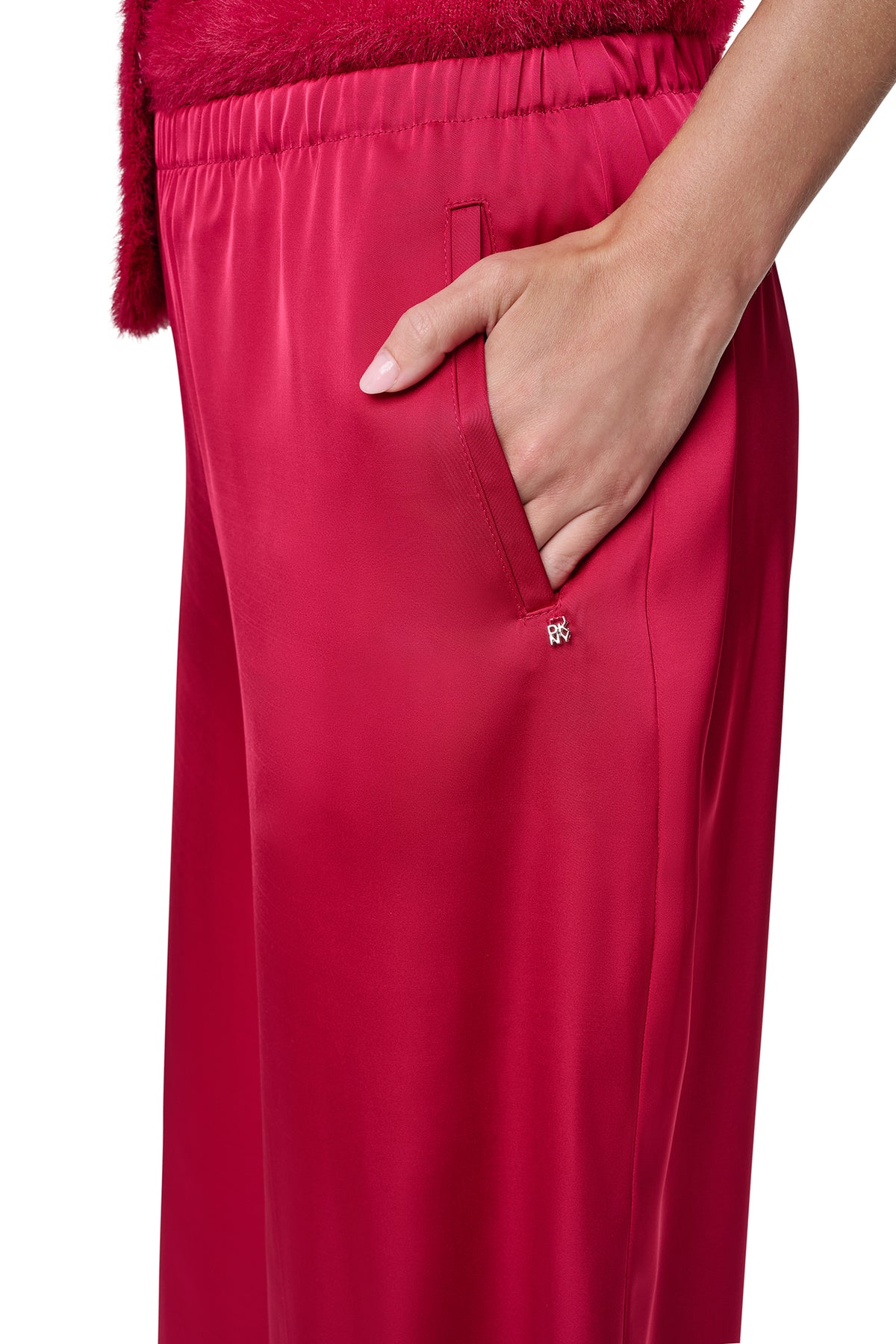 HIGH-RISE SATIN PULL-ON PANT VIEW 2
