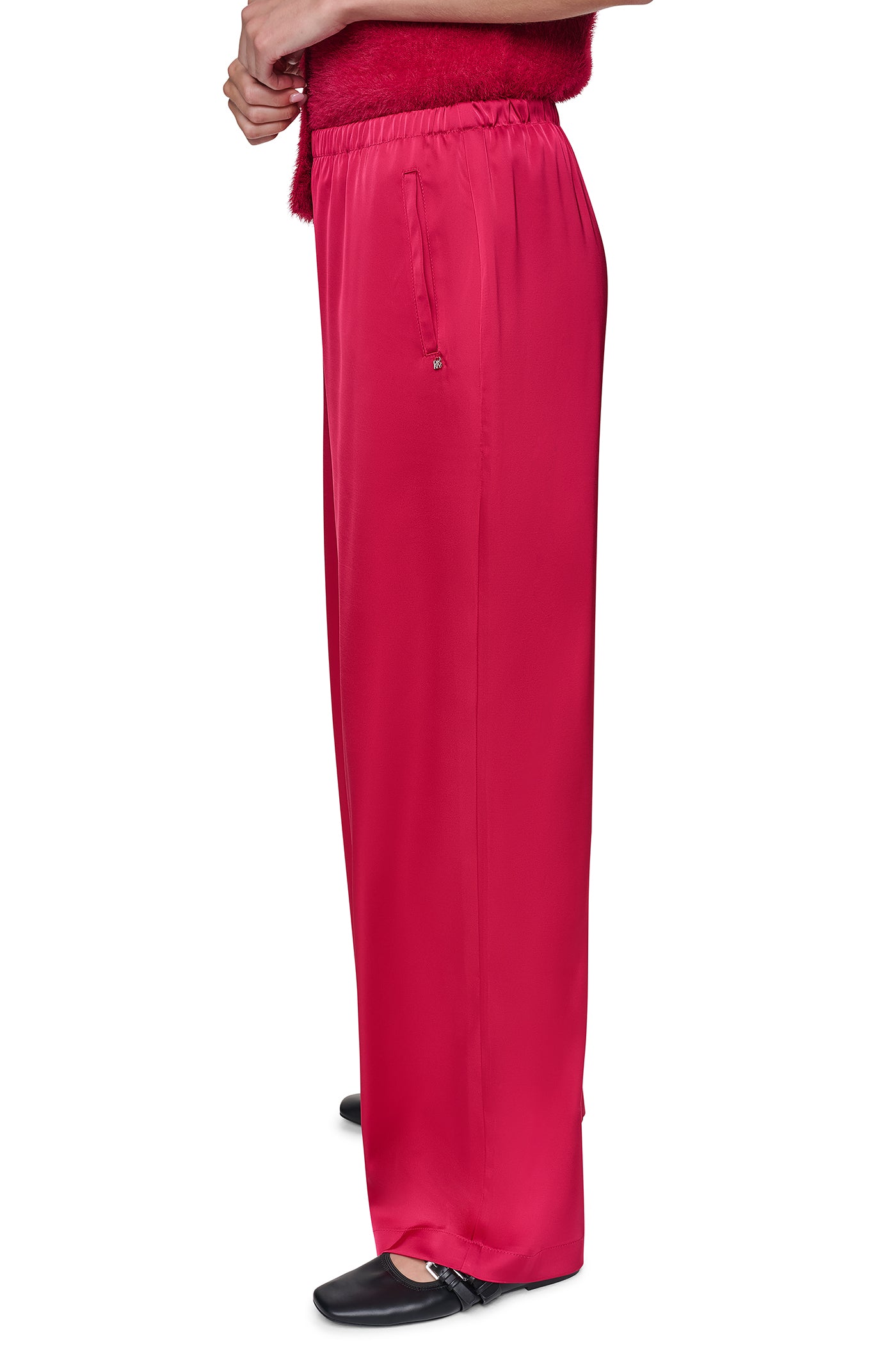 HIGH-RISE SATIN PULL-ON PANT VIEW 2