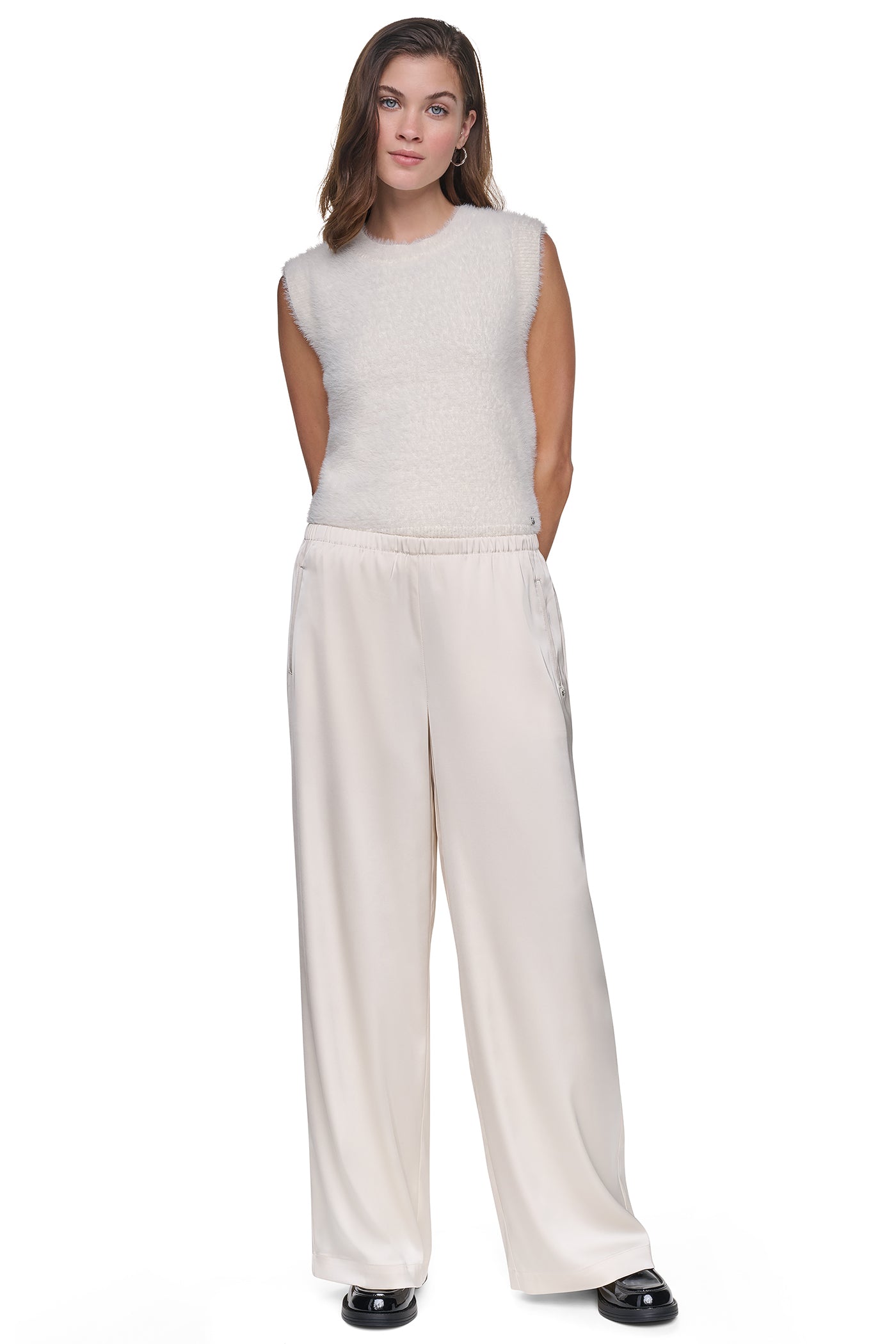 HIGH-RISE SATIN PULL-ON PANT VIEW 2