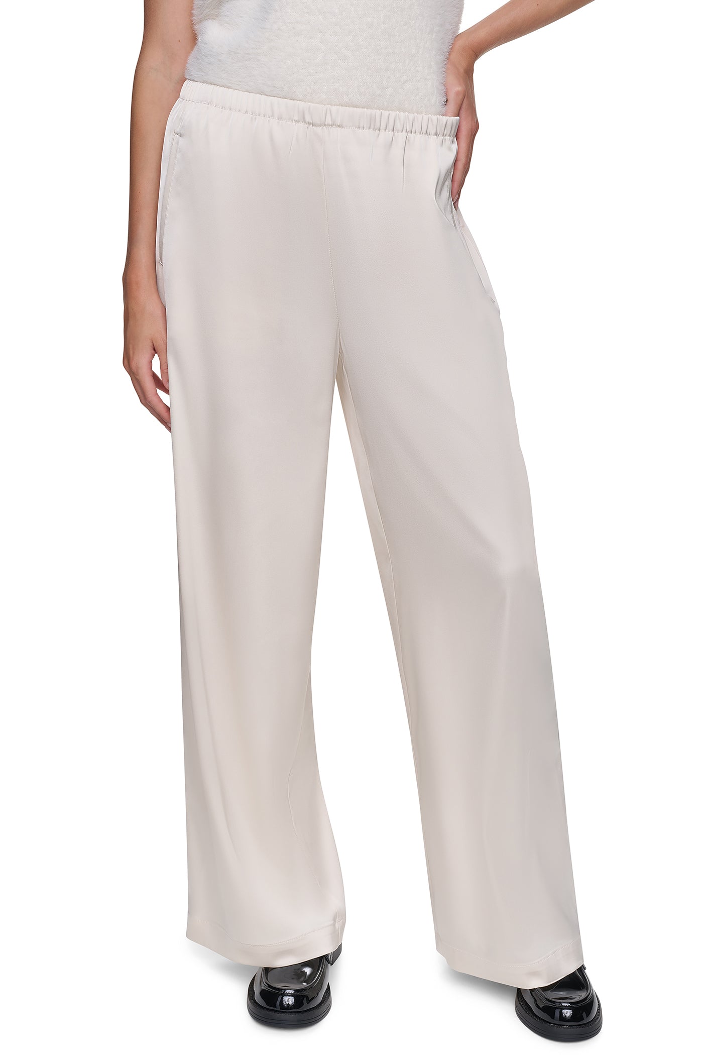 HIGH-RISE SATIN PULL-ON PANT VIEW 1
