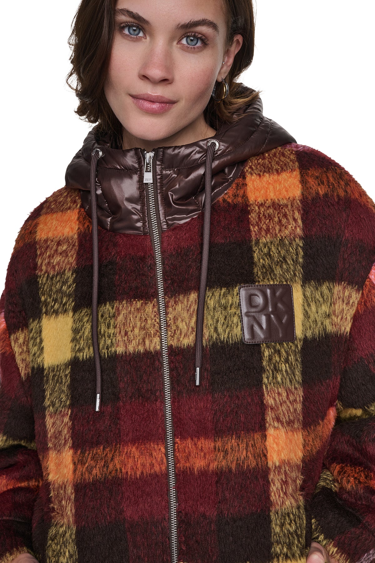 PLAID HOODED CAPE COAT VIEW 2