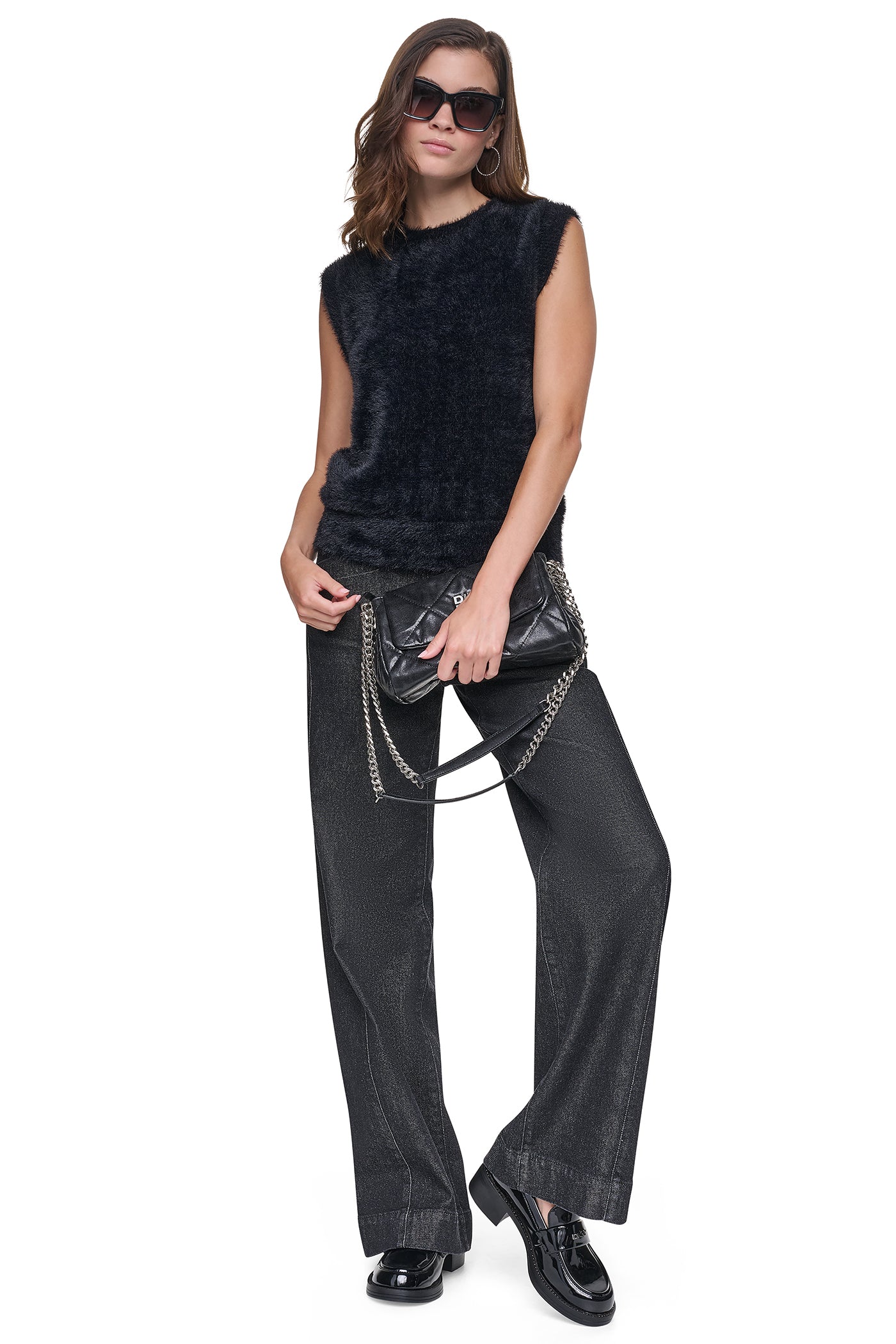 SLEEVLESS BRUSHED SWEATER VEST VIEW 2