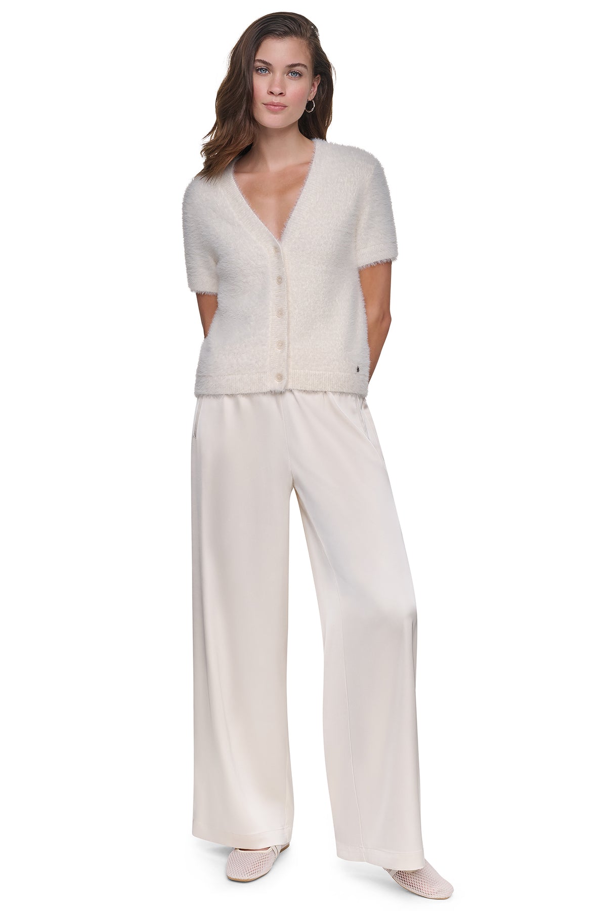 BRUSHED V-NECK CARDIGAN VIEW 2