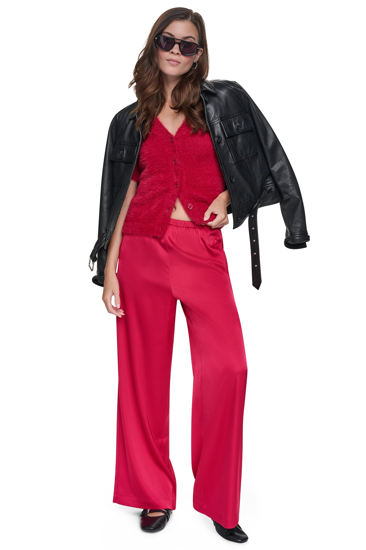BRUSHED V-NECK CARDIGAN VIEW 2