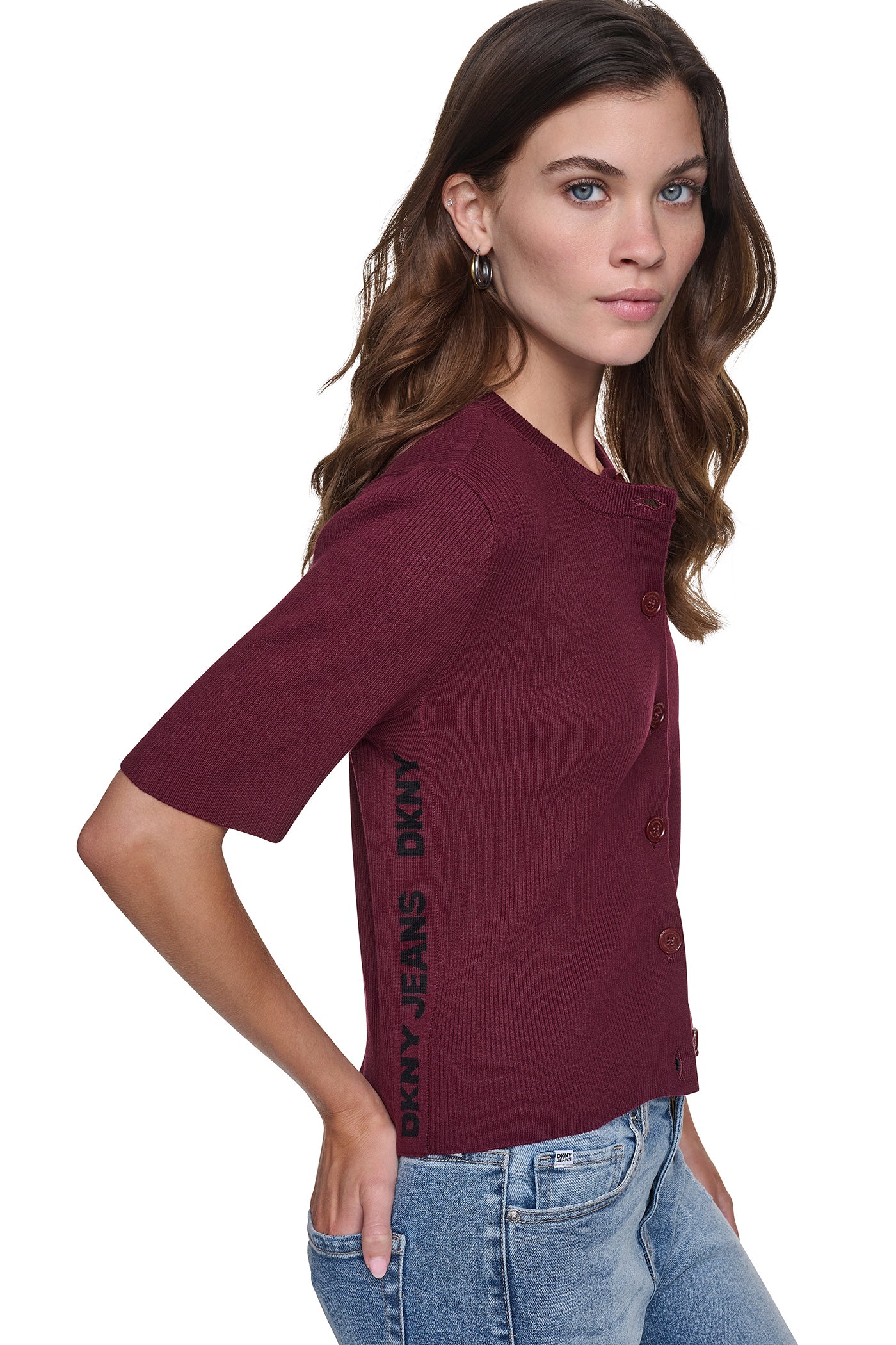LOGO BUTTON CARDIGAN VIEW 4