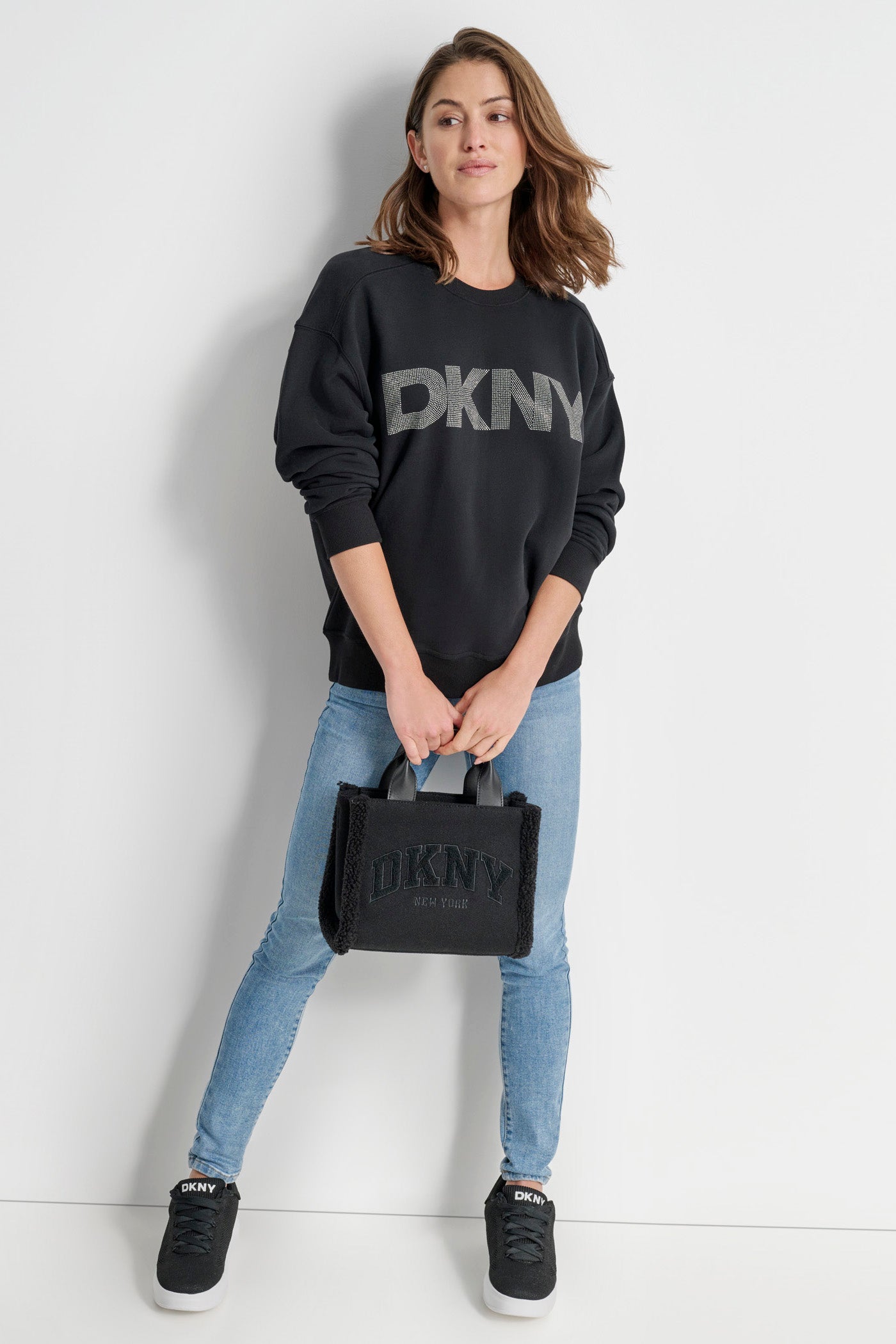 STUDDED DKNY SWEATSHIRT VIEW 3 | Clothing