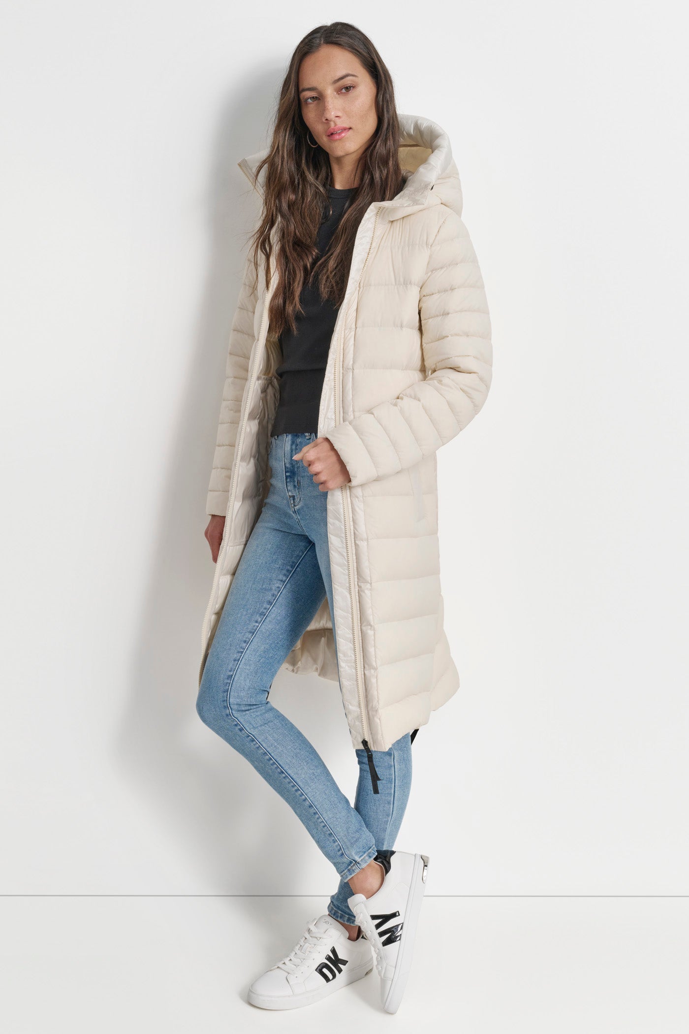 DOWN FILL HOODED ZIP FRONT QUILTED PUFFER VIEW 4 | Not Clearance or Preorder