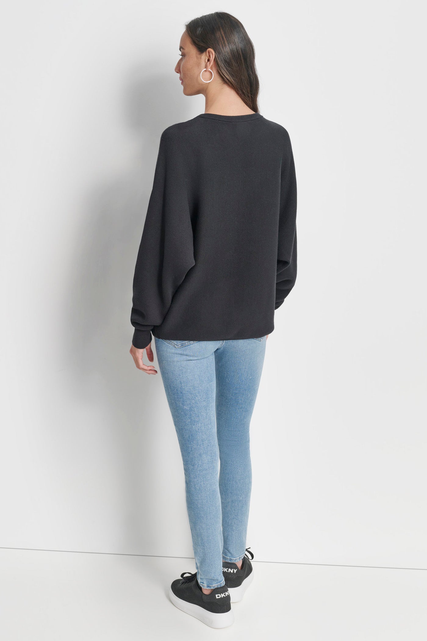 Black SEQUIN LOGO SWEATER, BACK VIEW | Back-To-School Shop