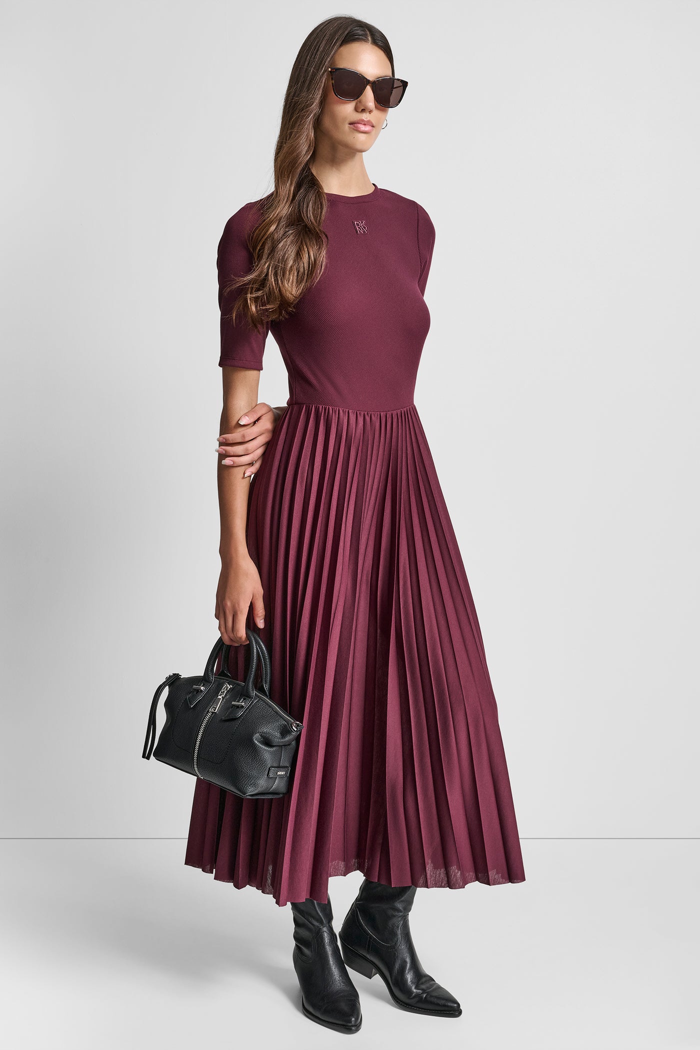 BALLET SLEEVE PLEATED DRESS VIEW 5 | New Arrivals