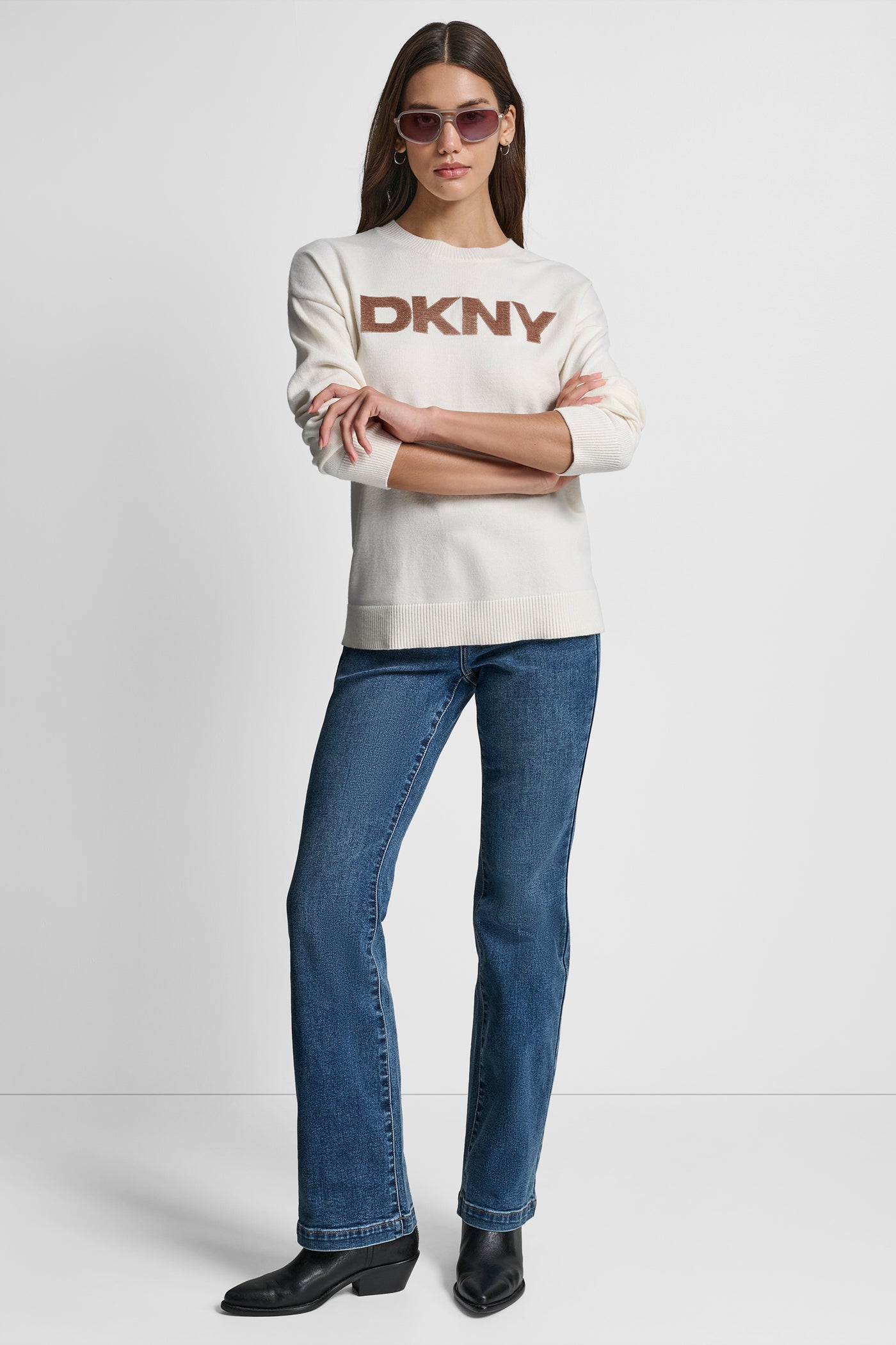 SEQUIN LOGO EMBELLISHED SWEATER VIEW 5 | Clothing