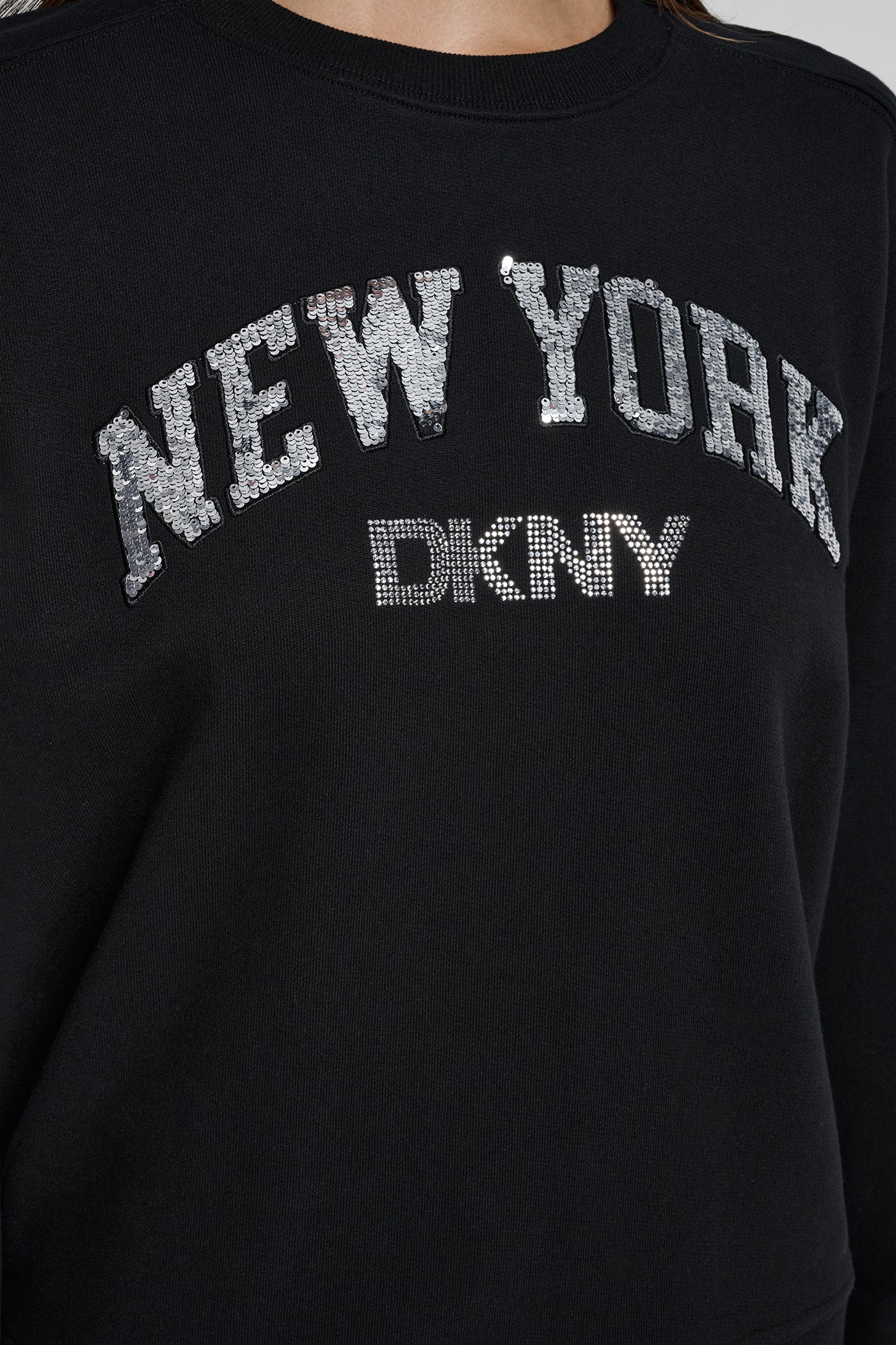 RHINESTONE STUD LOGO CREW NECK SWEATSHIRT VIEW 5 | Clothing