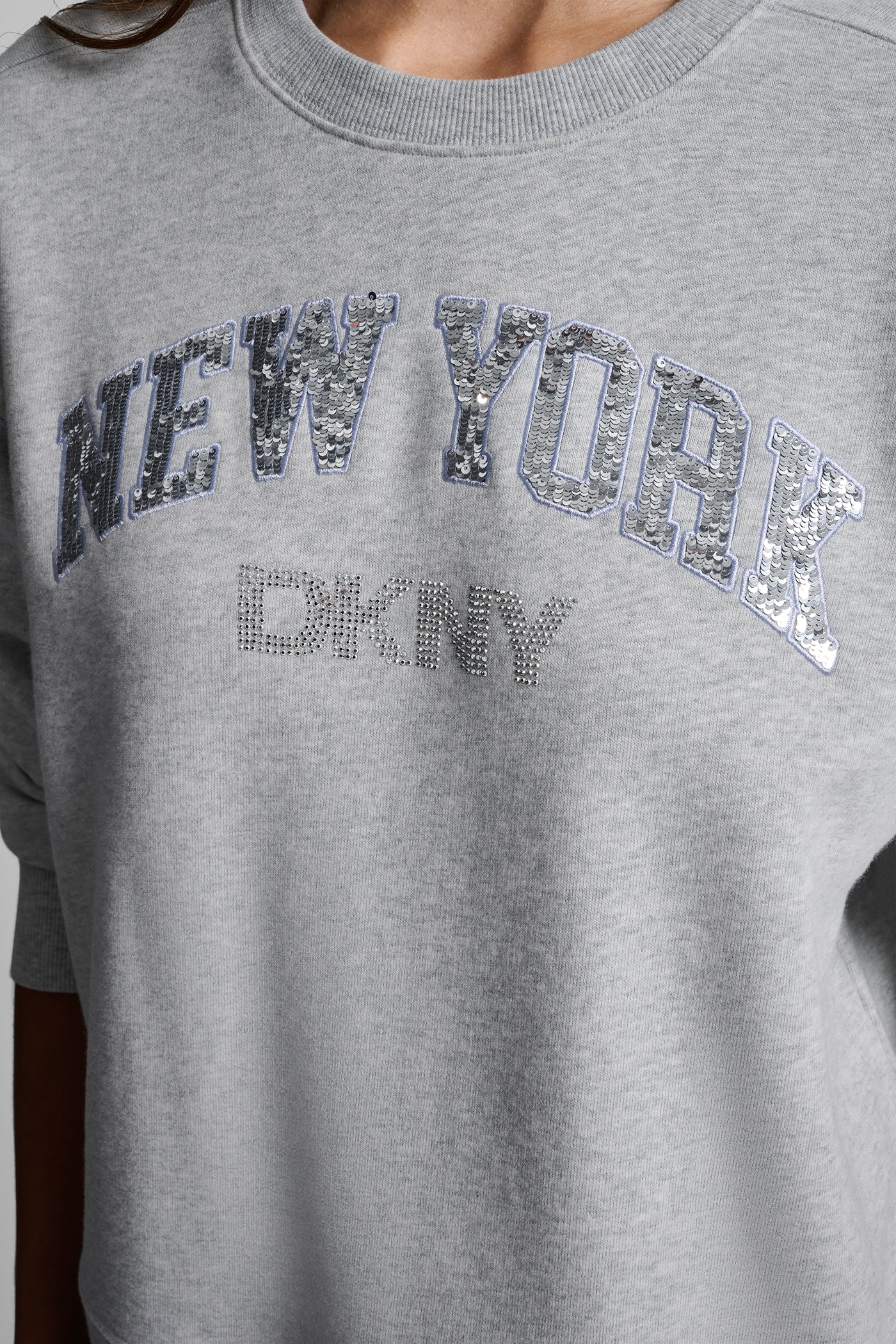 RHINESTONE STUD LOGO CREW NECK SWEATSHIRT VIEW 5 | Clothing