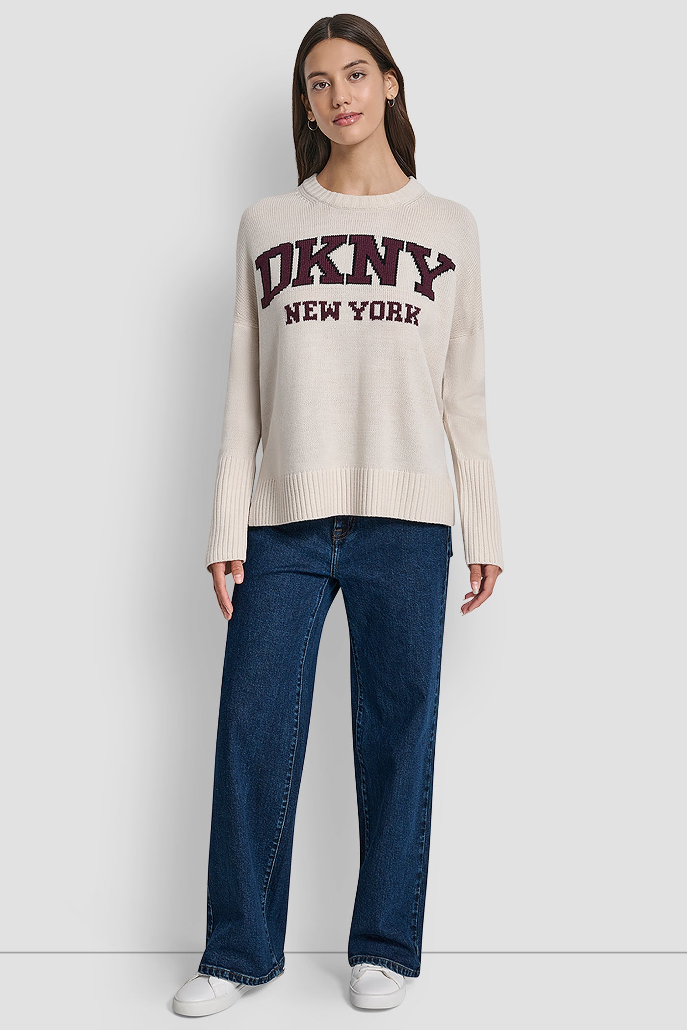 VARSITY LOGO INTARSIA CREW NECK RELAXED SWEATER VIEW 5 | All Products