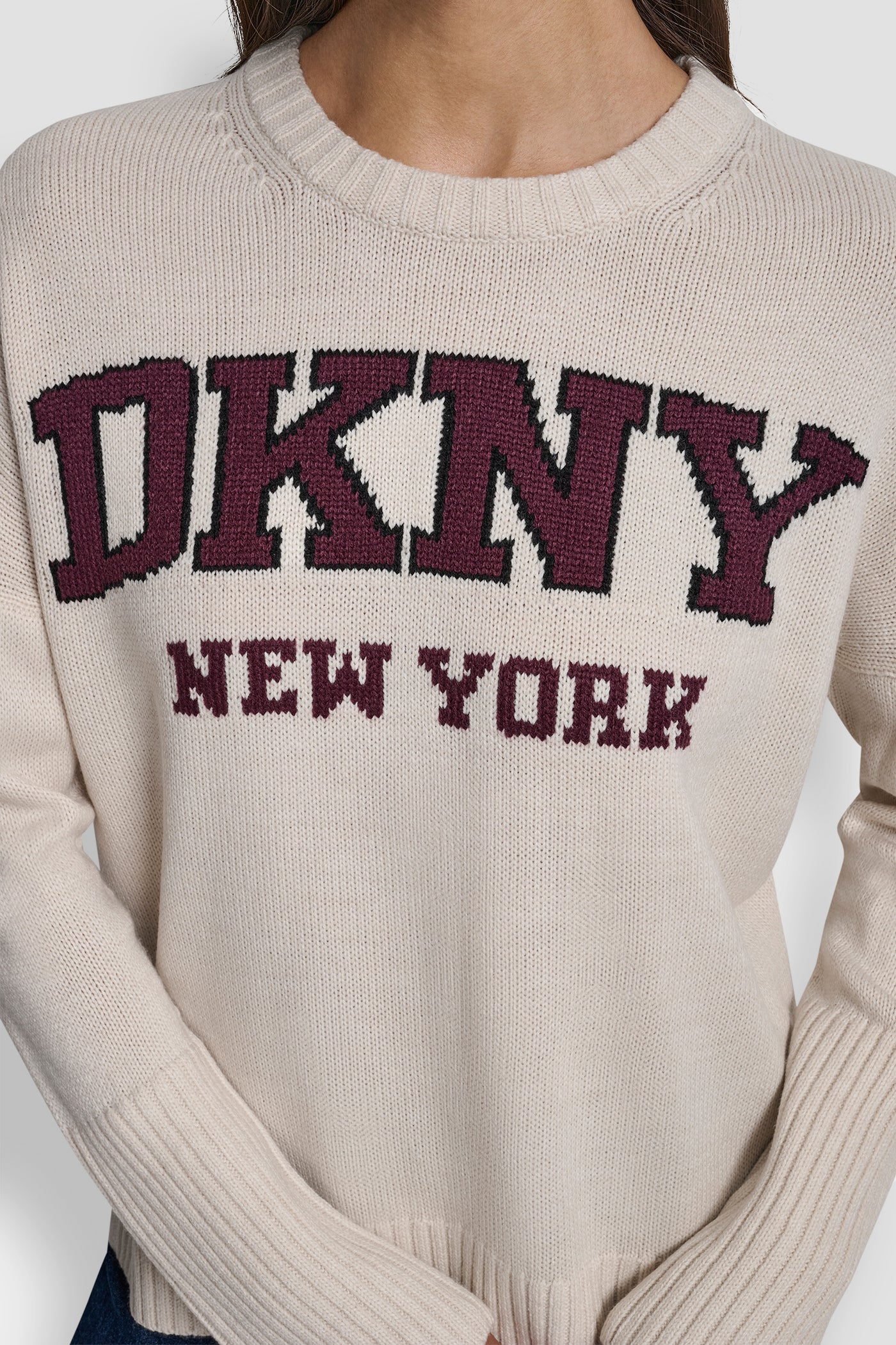 VARSITY LOGO INTARSIA CREW NECK RELAXED SWEATER VIEW 4 | All Products