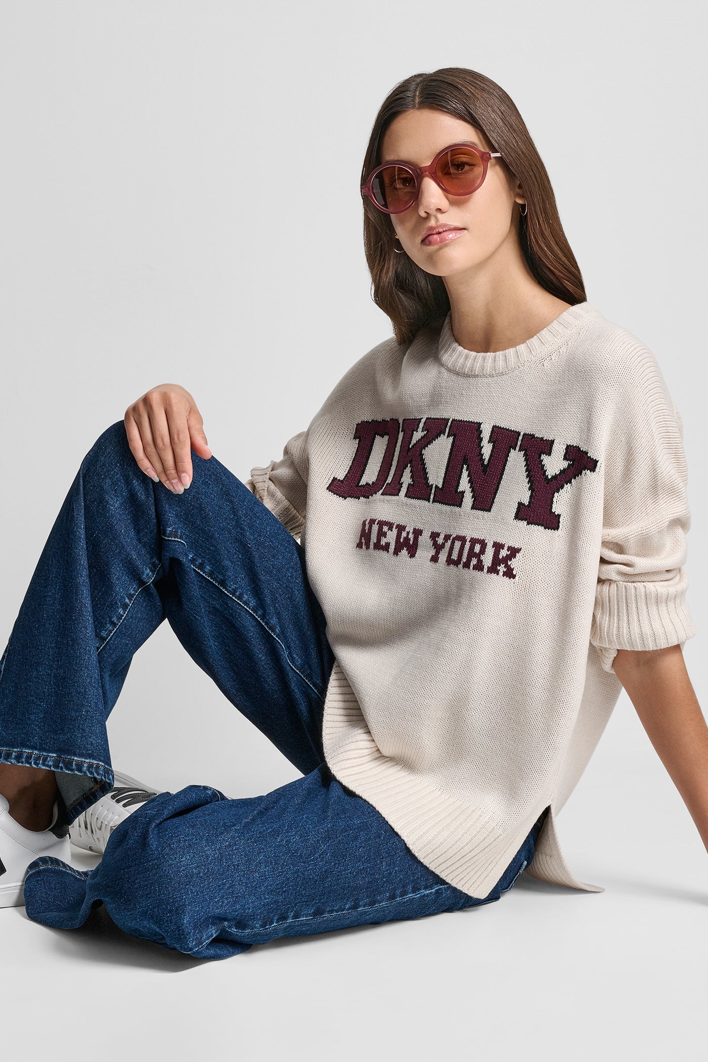 VARSITY LOGO INTARSIA CREW NECK RELAXED SWEATER VIEW 6 | All Products