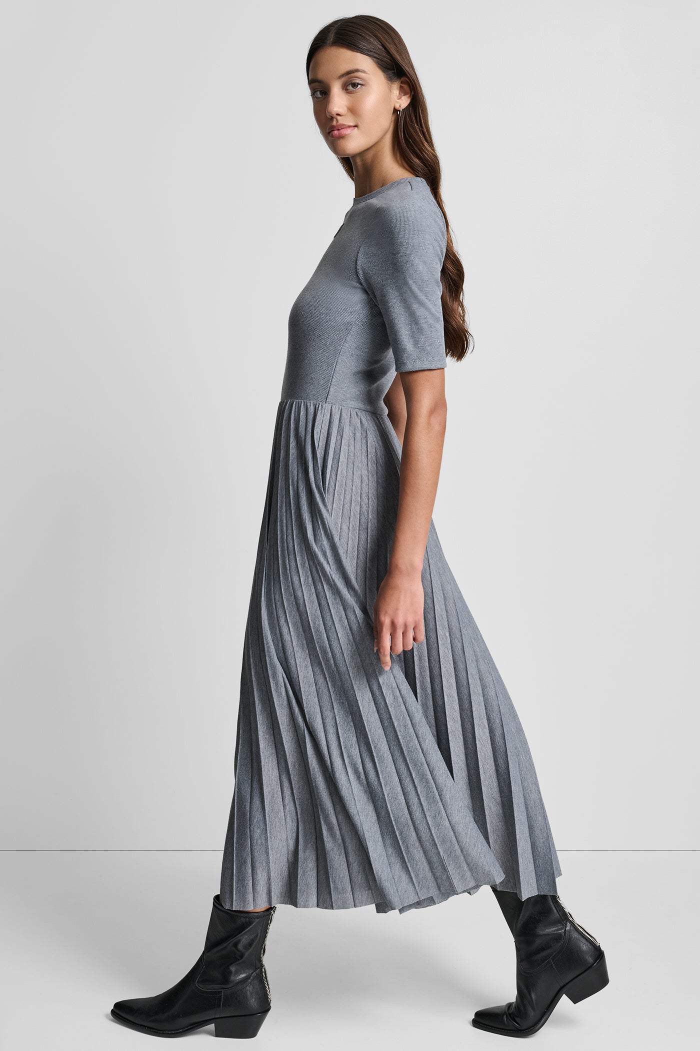 BALLET SLEEVE PLEATED DRESS VIEW 3 | New Arrivals