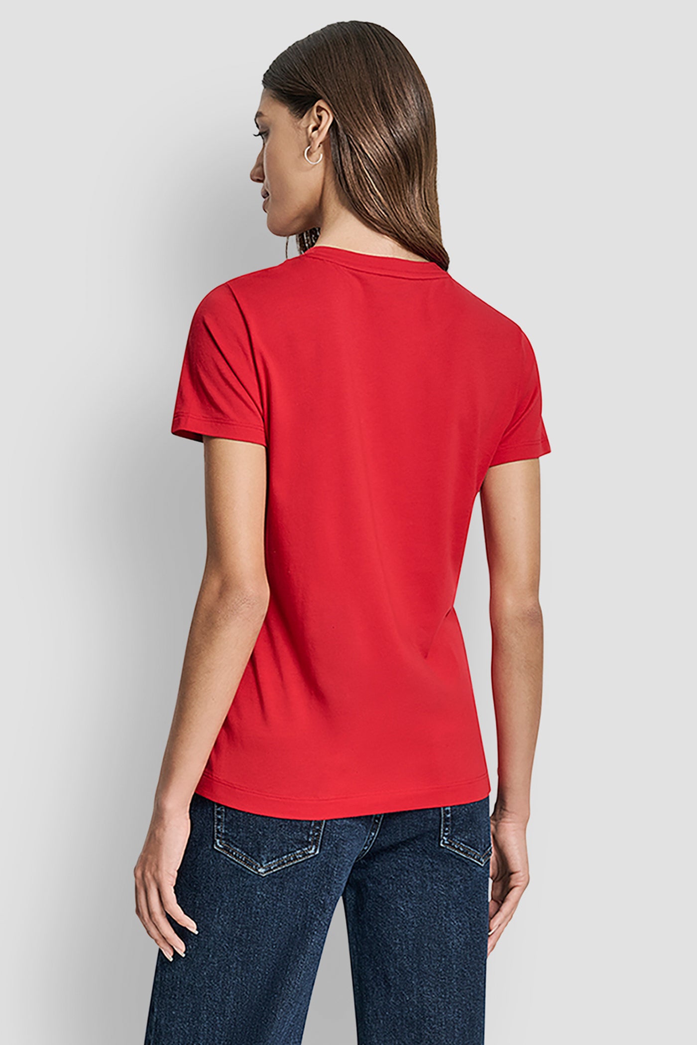 CITY CRIMSON/ BLACK FLOCKED LOGO TEE, BACK VIEW | Tees & Tanks