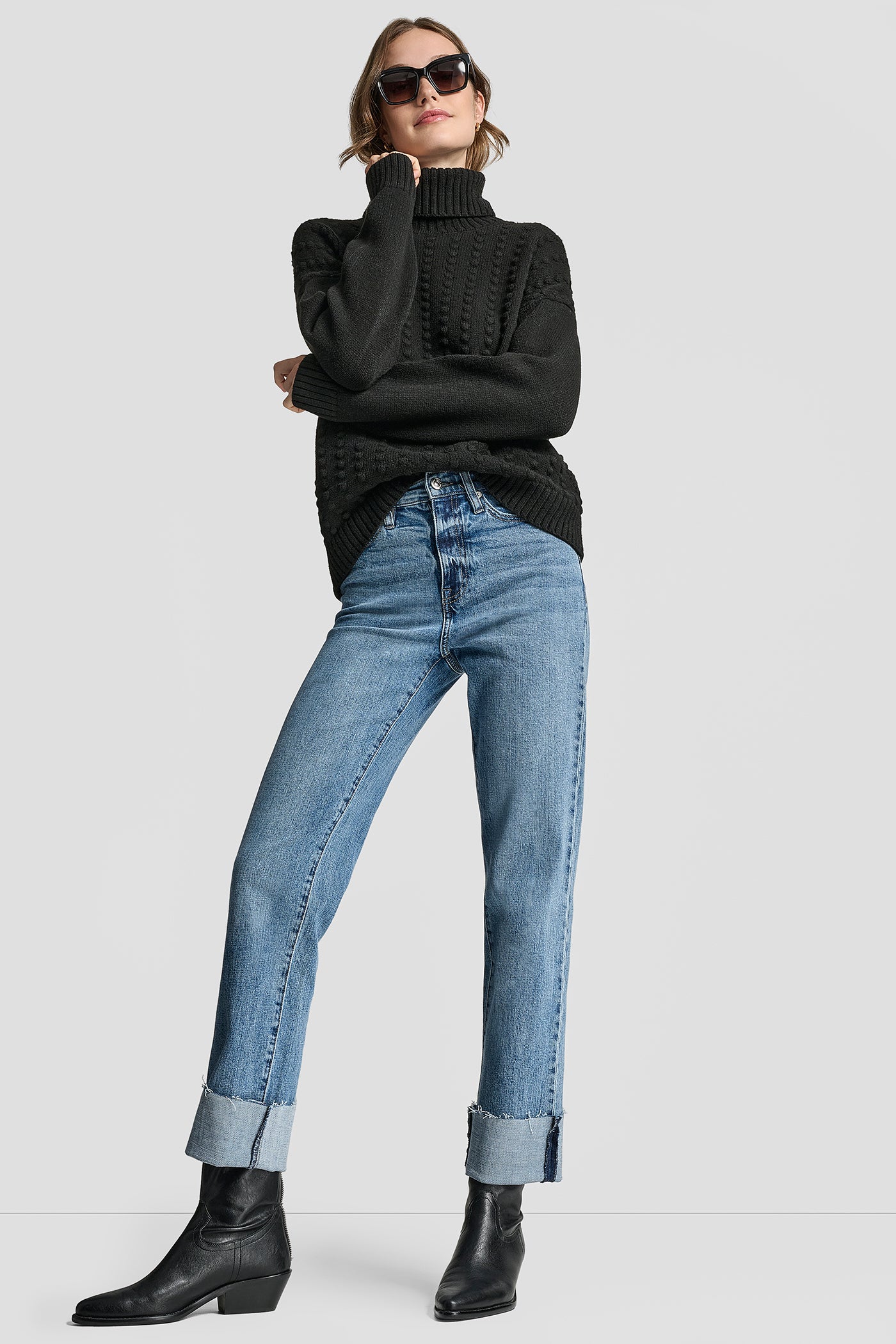 TURTLE NECK BOBBLE STICH SWEATER VIEW 8 | All Products