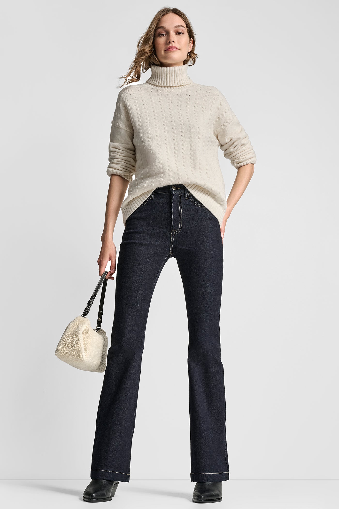 Eggnog TURTLE NECK BOBBLE STICH SWEATER, VIEW 1 | All Products