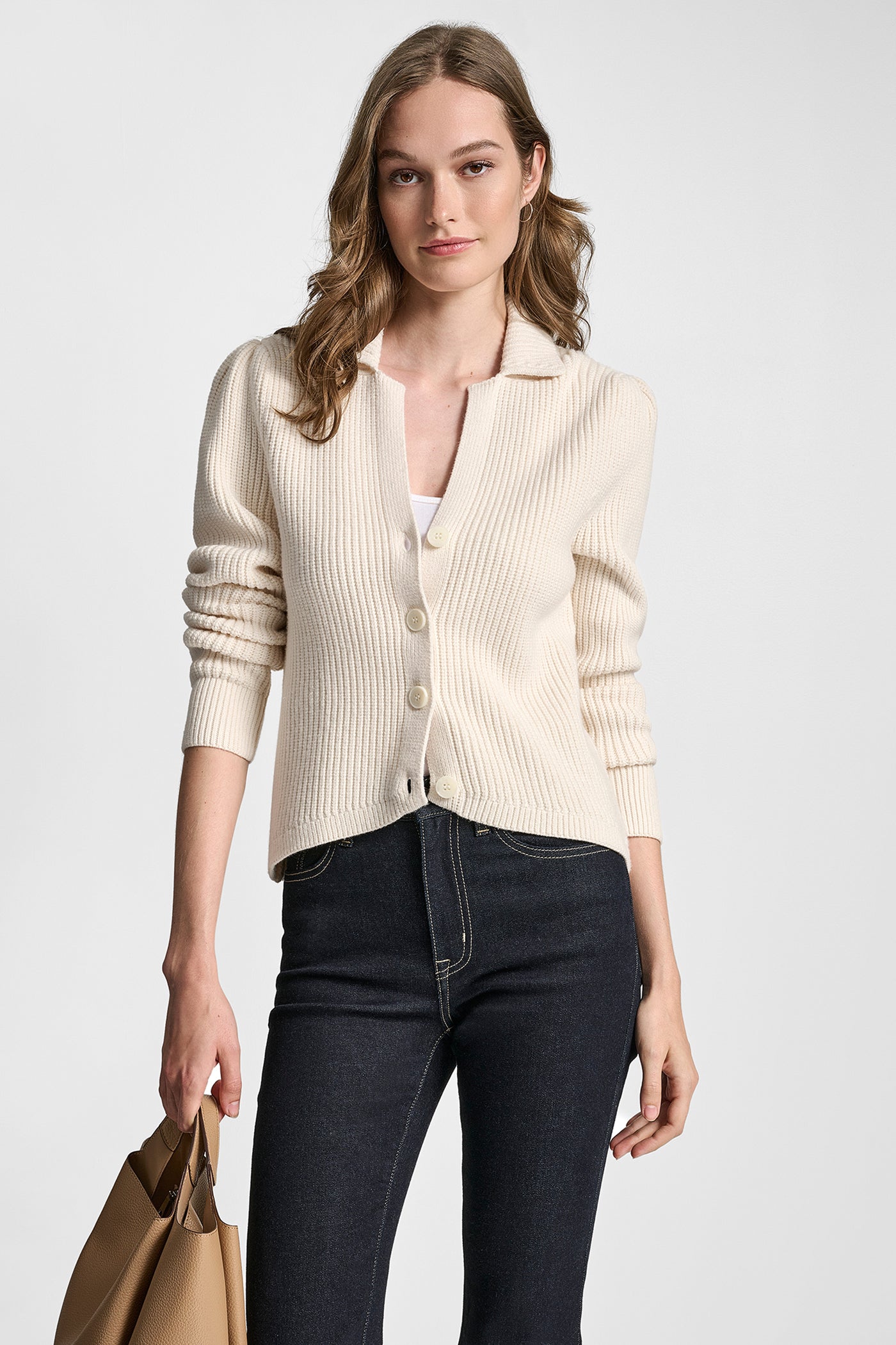 BLONDE SHAKER STITCH CROPPED CARDIGAN JACKET, VIEW 1 | New clothing