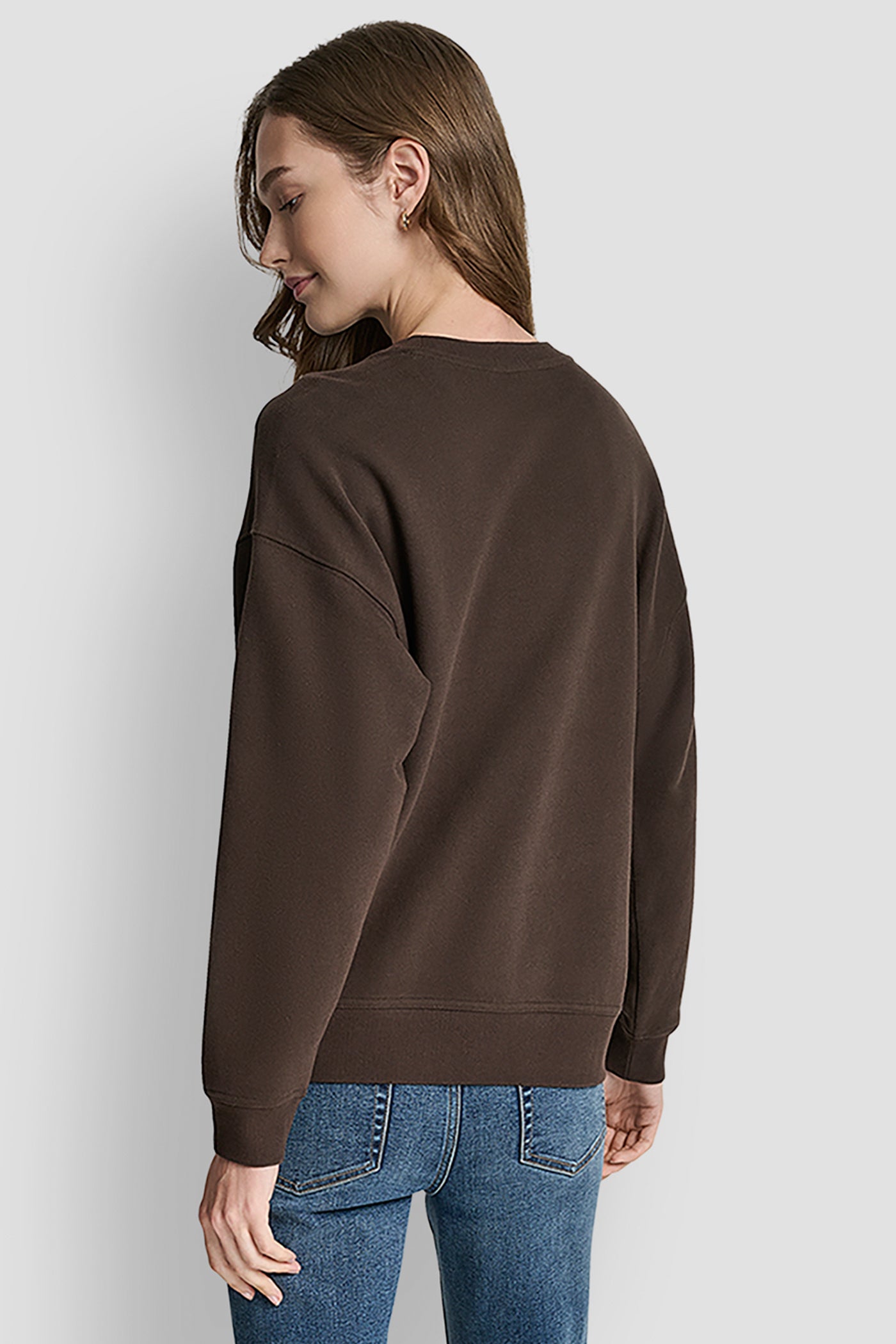 DISTRESSED DKNY STACKED FOIL LOGO CREW NECK SWEATSHIRT VIEW 3 | Clothing