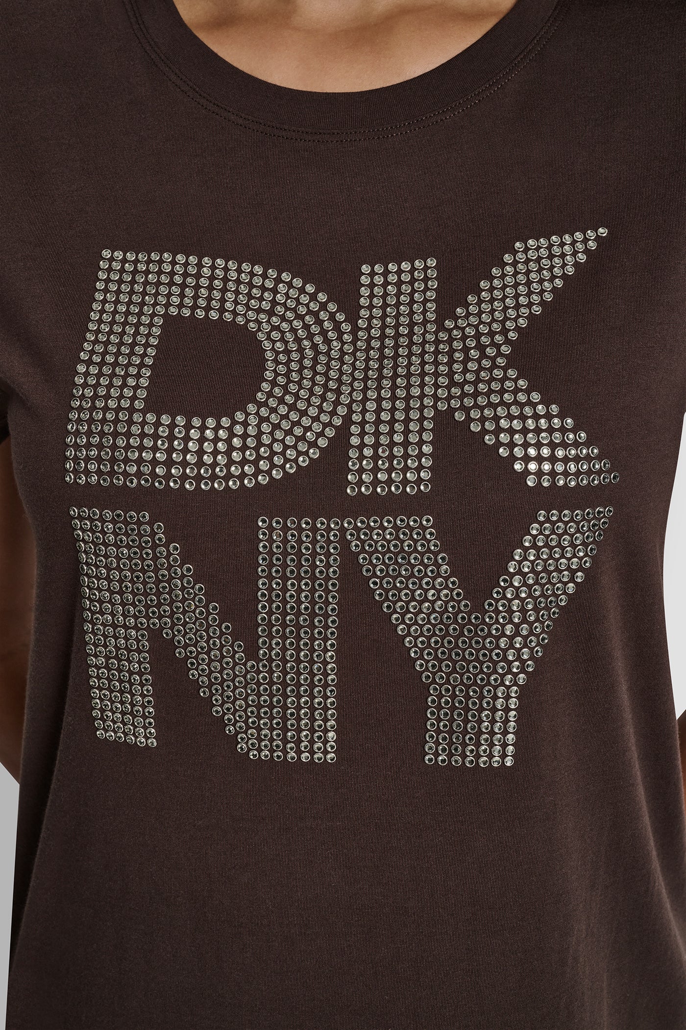 DKNY STACKED RHINESTONE LOGO TEE VIEW 5 | Under $100