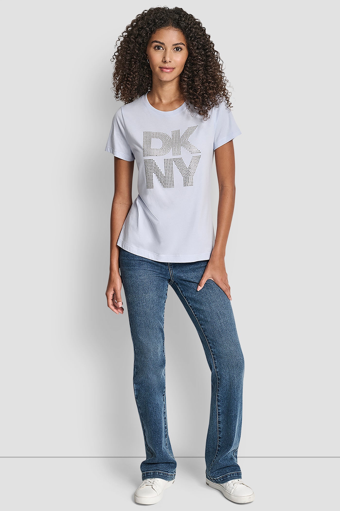 DKNY STACKED RHINESTONE LOGO TEE VIEW 6 | All Products