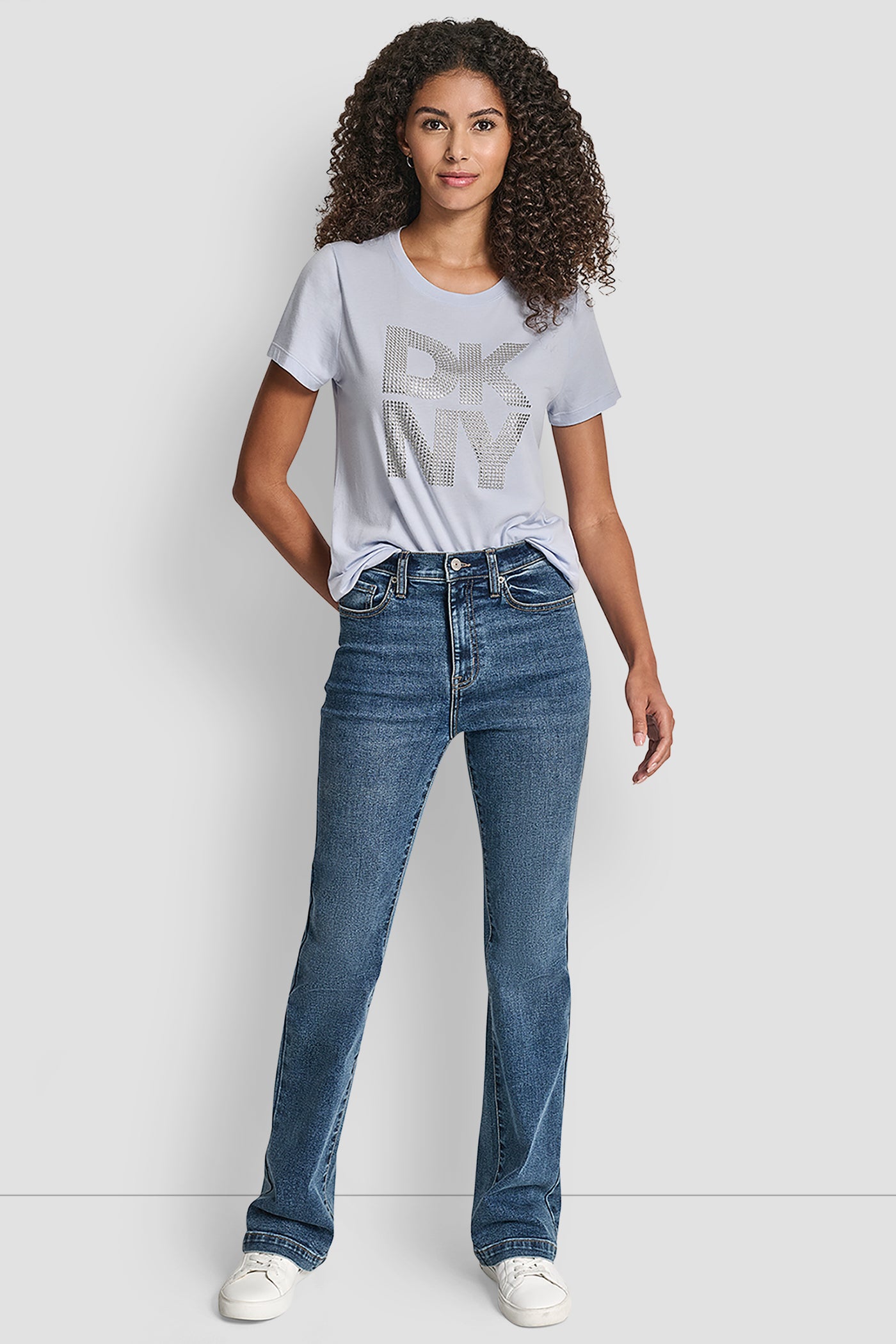 DKNY STACKED RHINESTONE LOGO TEE VIEW 5 | All Products