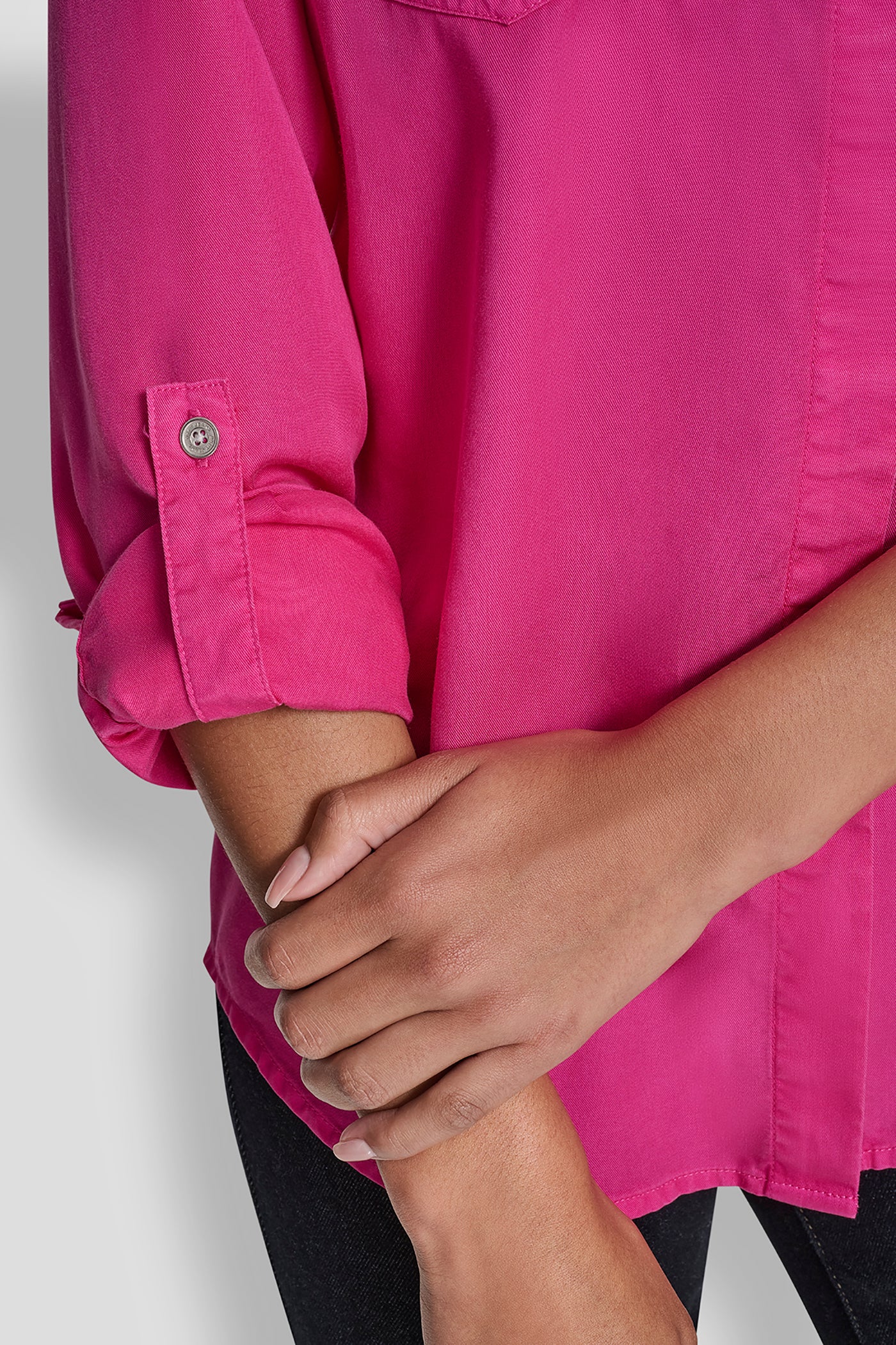 SPLIT BACK BUTTON FRONT WITH ROLL TAB VIEW 5 | WOMEN'S SWEATERS & TOPS