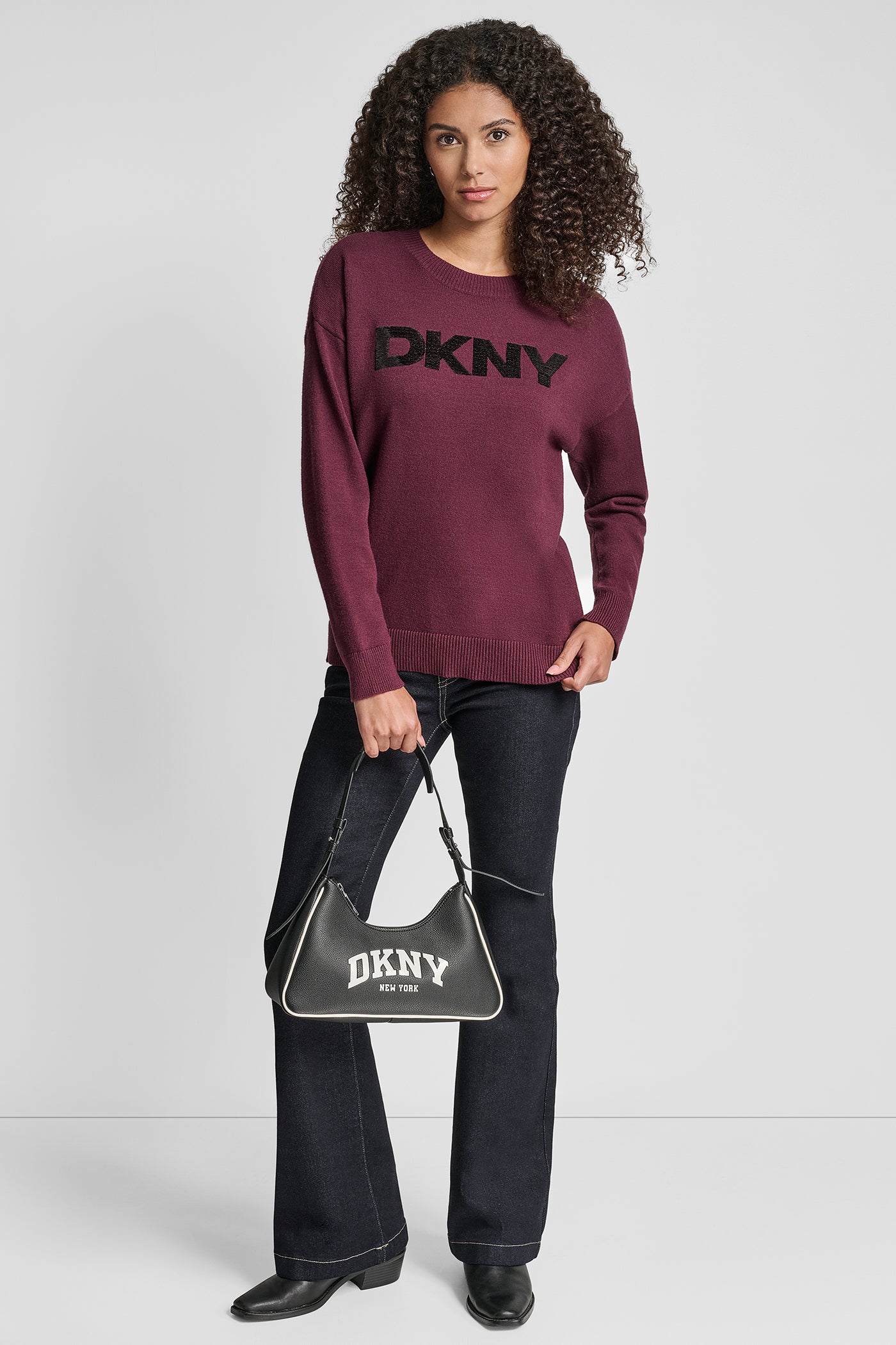SEQUIN LOGO EMBELLISHED SWEATER VIEW 4 | WOMEN'S SWEATERS & TOPS