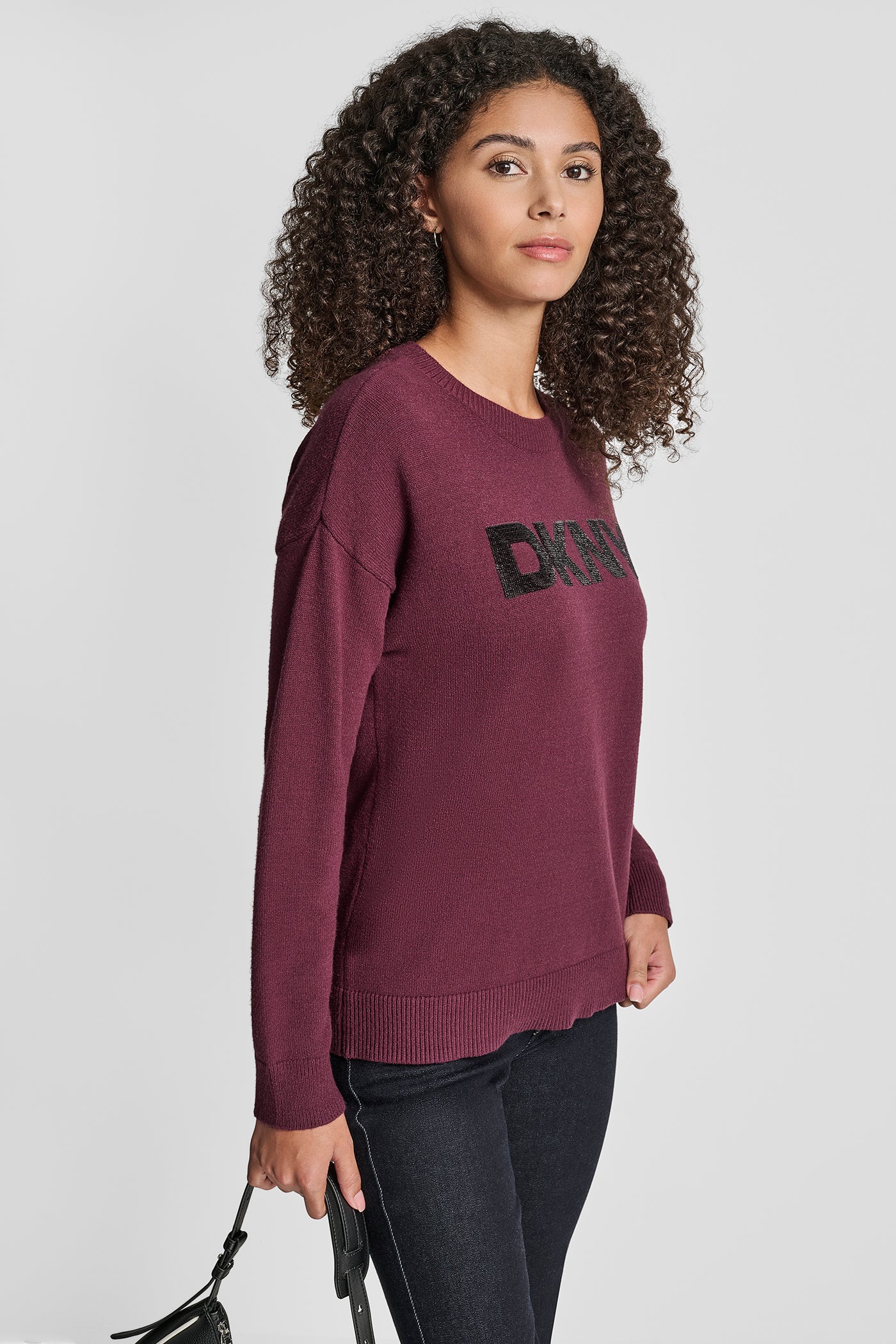 SEQUIN LOGO EMBELLISHED SWEATER VIEW 3 | WOMEN'S SWEATERS & TOPS