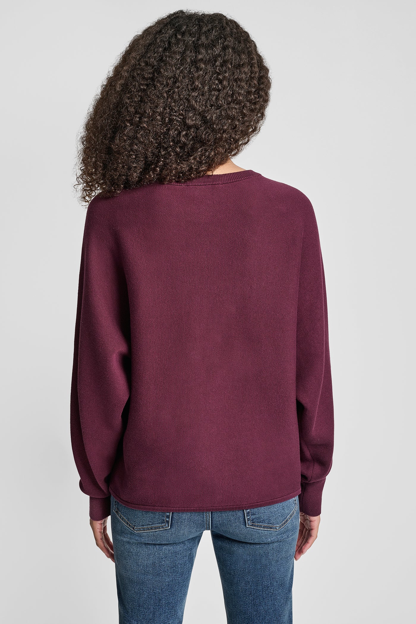 Syrah/Black DOLMAN SLEEVE SEQUIN LOGO SWEATER, VIEW 2 | New Arrivals