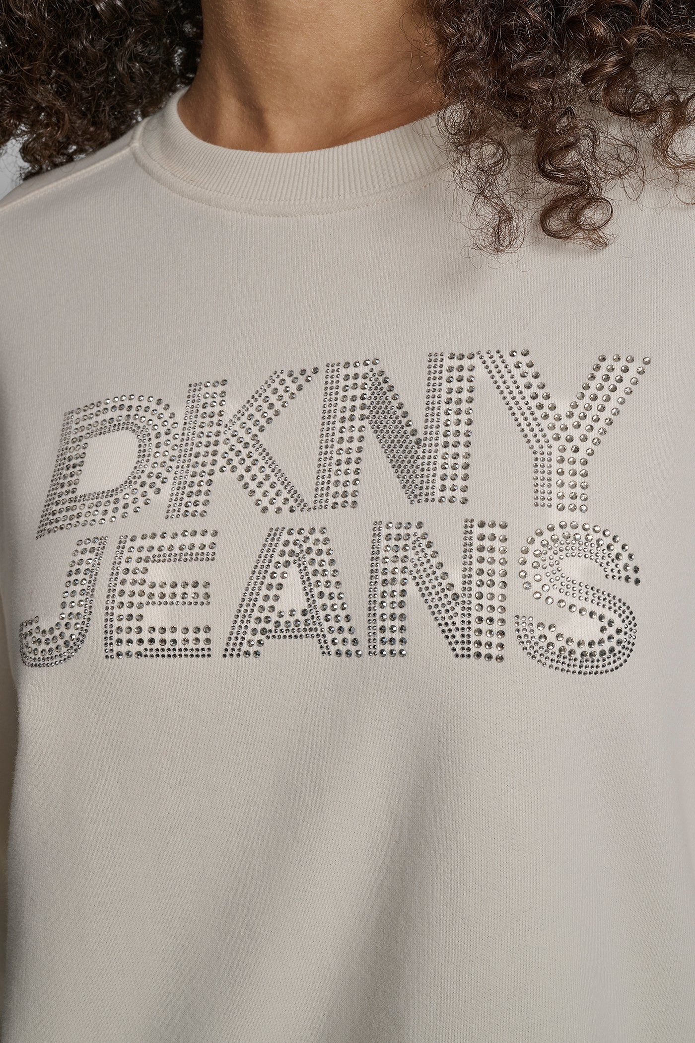 DKNY RHINESTONE STUD LOGO CREW NECK SWEATSHIRT VIEW 4 | Sweatshirts & Joggers