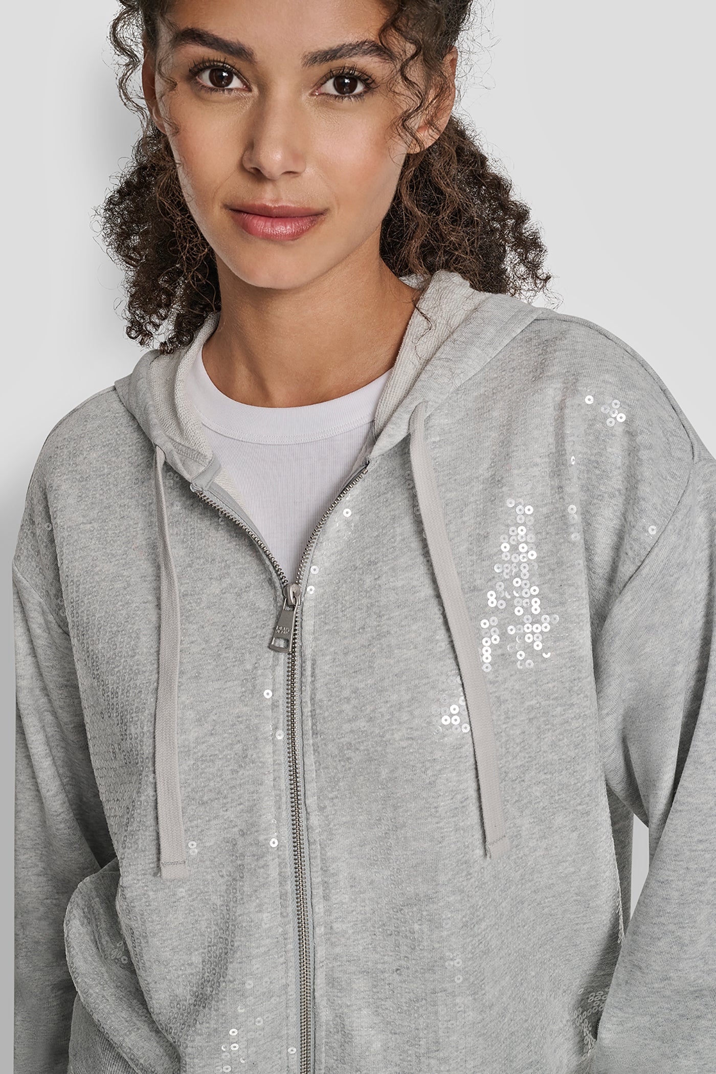 SEQUIN ZIP FRONT HOODIE VIEW 4 | New Arrivals