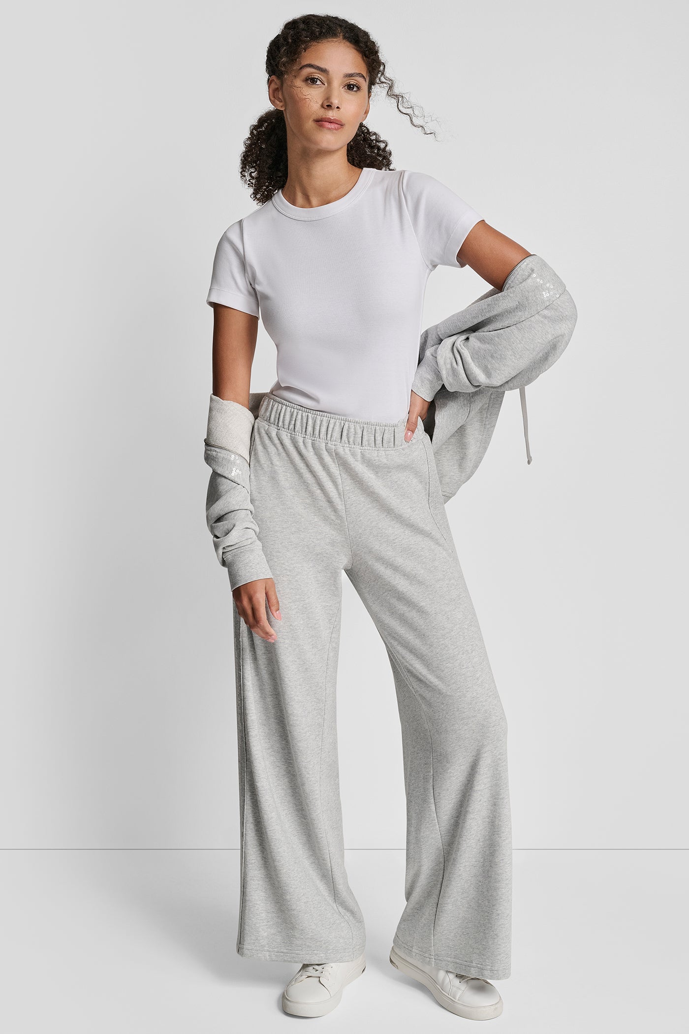 SEQUIN SIDE SEAM STRIPE WIDE LEG PANT VIEW 6