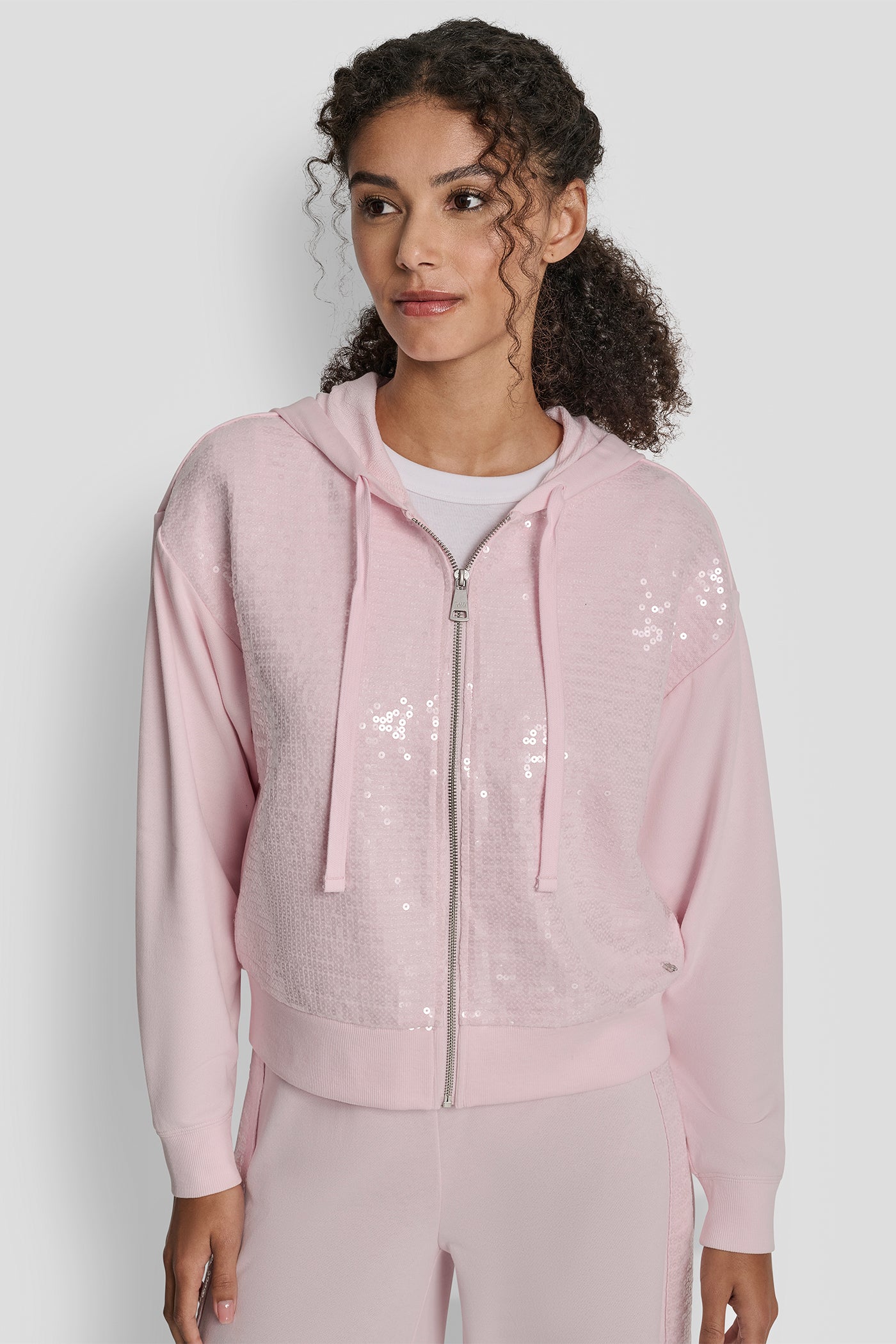 SEQUIN ZIP FRONT HOODIE VIEW 5 | Sweatshirts & Joggers