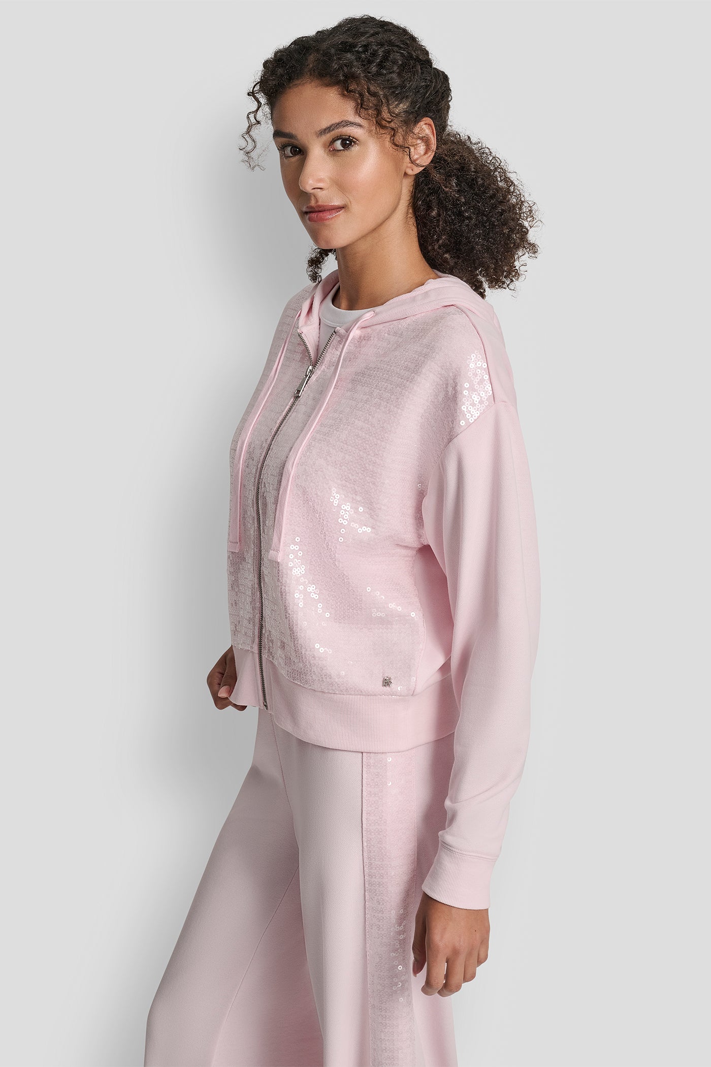 SEQUIN ZIP FRONT HOODIE VIEW 3 | Sweatshirts & Joggers