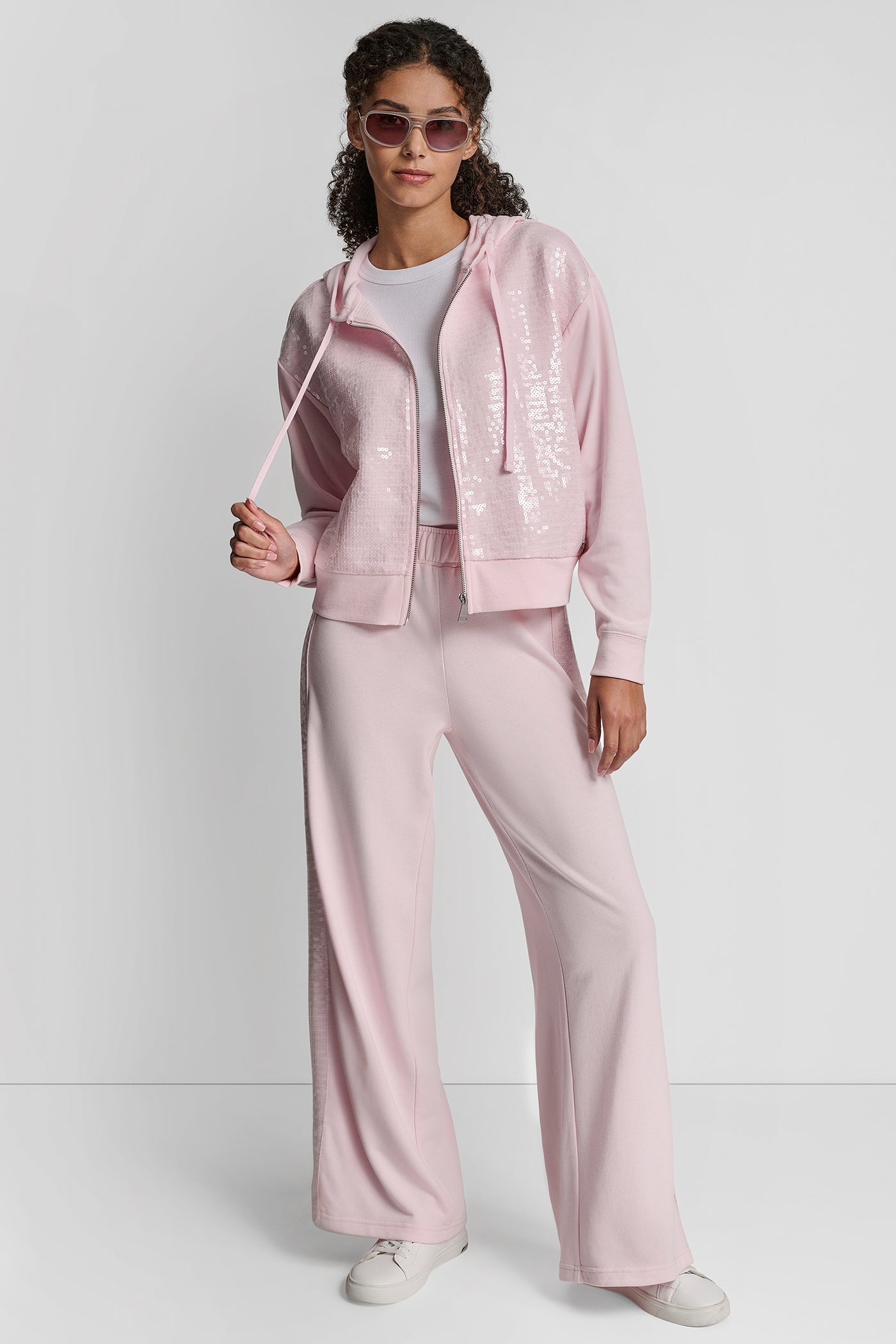 SEQUIN ZIP FRONT HOODIE VIEW 4 | Sweatshirts & Joggers