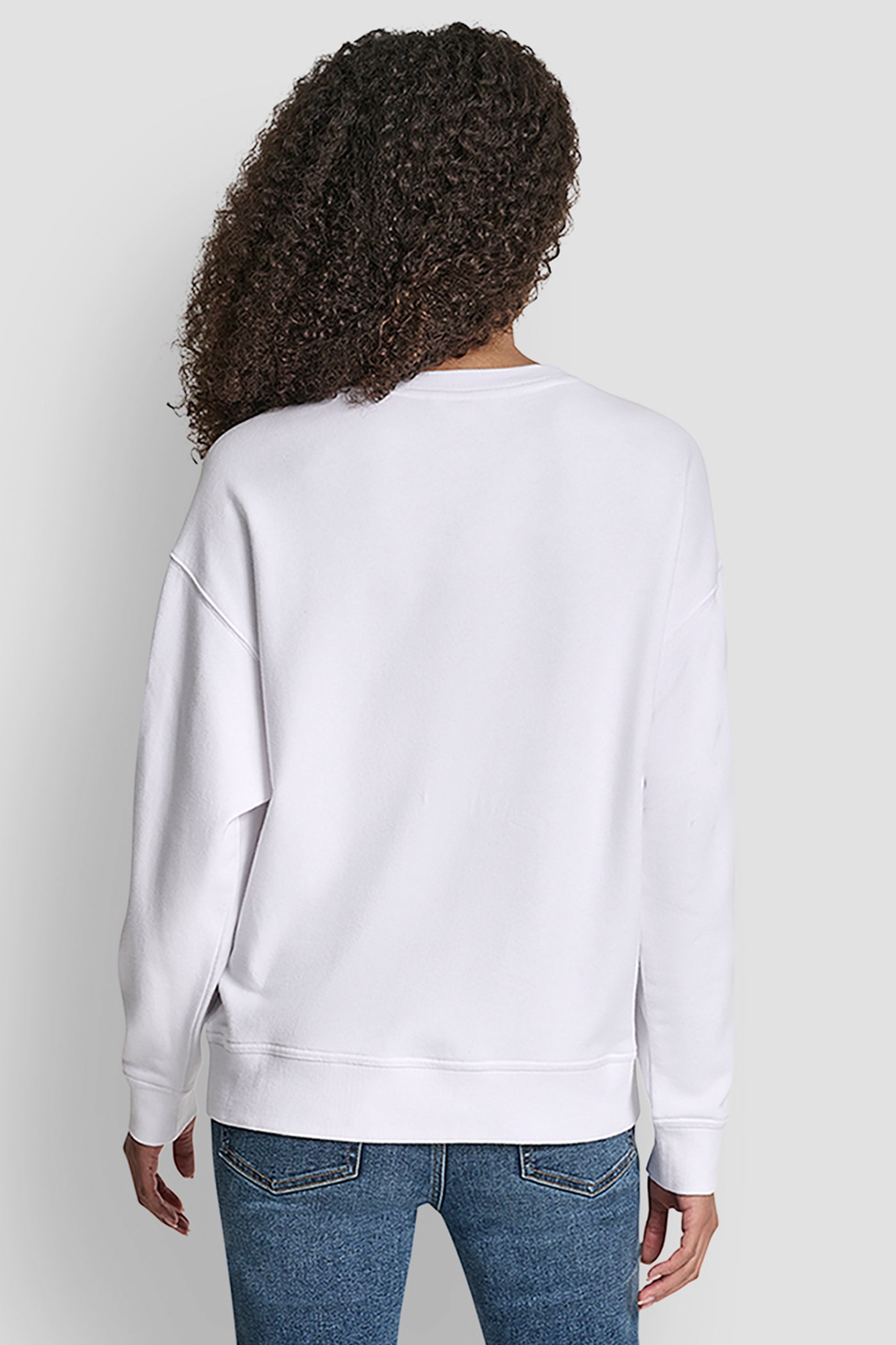 White NYC DKNY PHOTOREAL REAL SWEATSHIRT, BACK VIEW | DKNY Promo