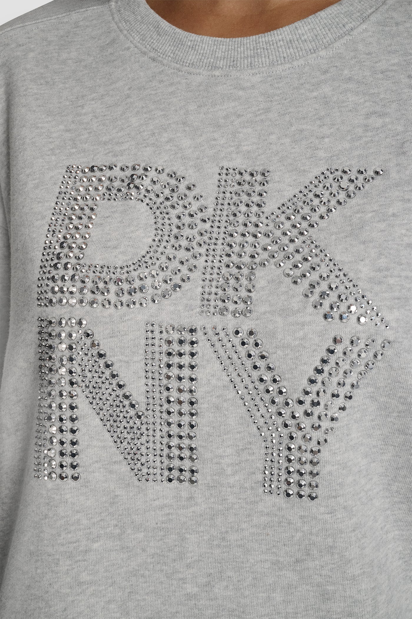 DKNY NEW YORK STACKED MIXED RHINESTONE LOGO SWEATSHIRT VIEW 4 | Clothing