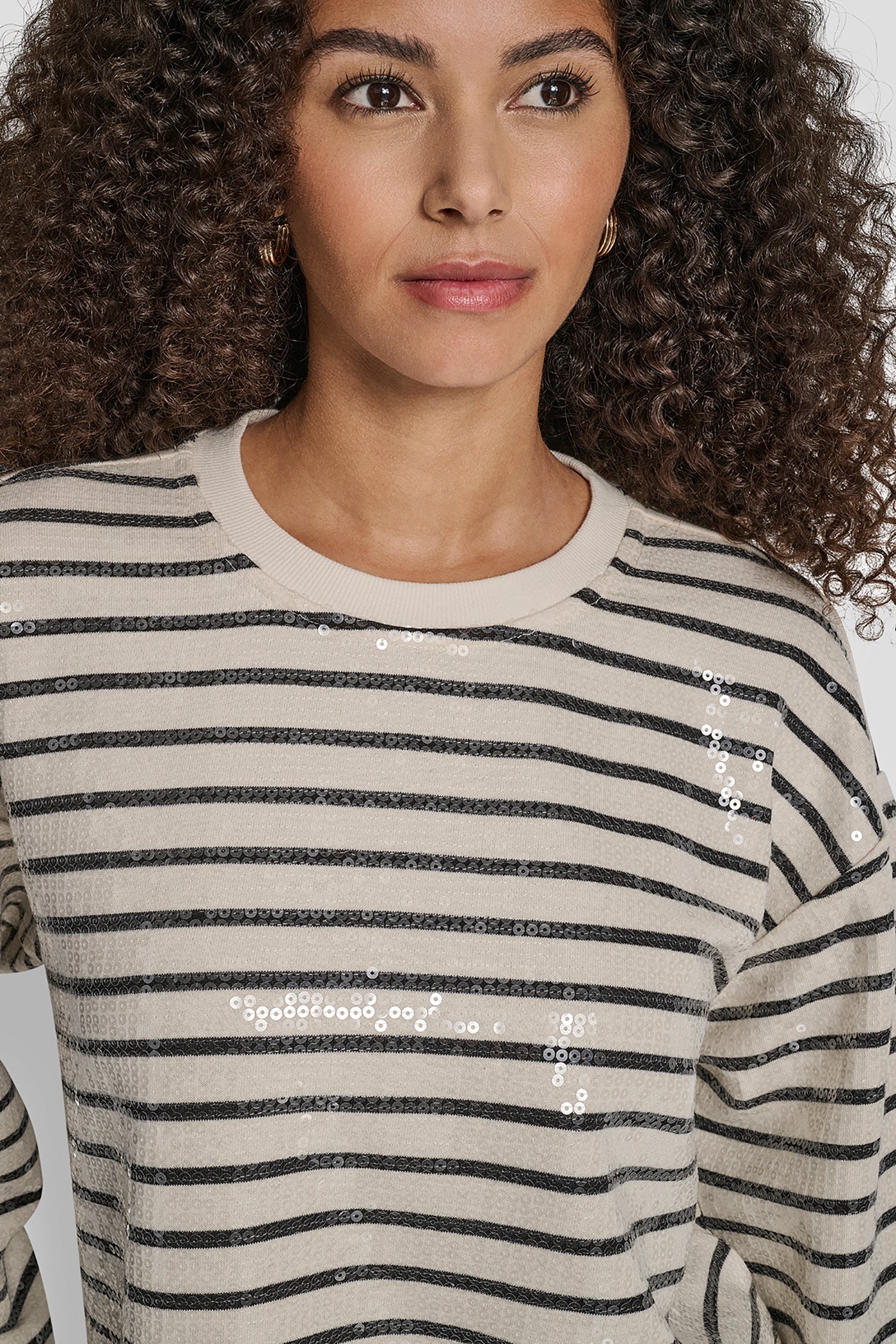 SEQUINS LONG SLEEVE SWEATSHIRT VIEW 4 | DKNY Promo