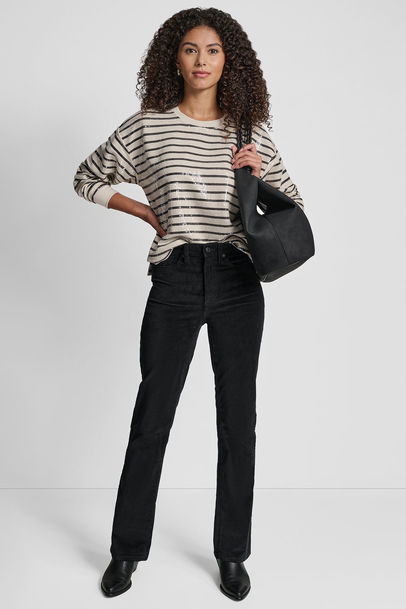 SEQUINS LONG SLEEVE SWEATSHIRT VIEW 6 | DKNY Promo