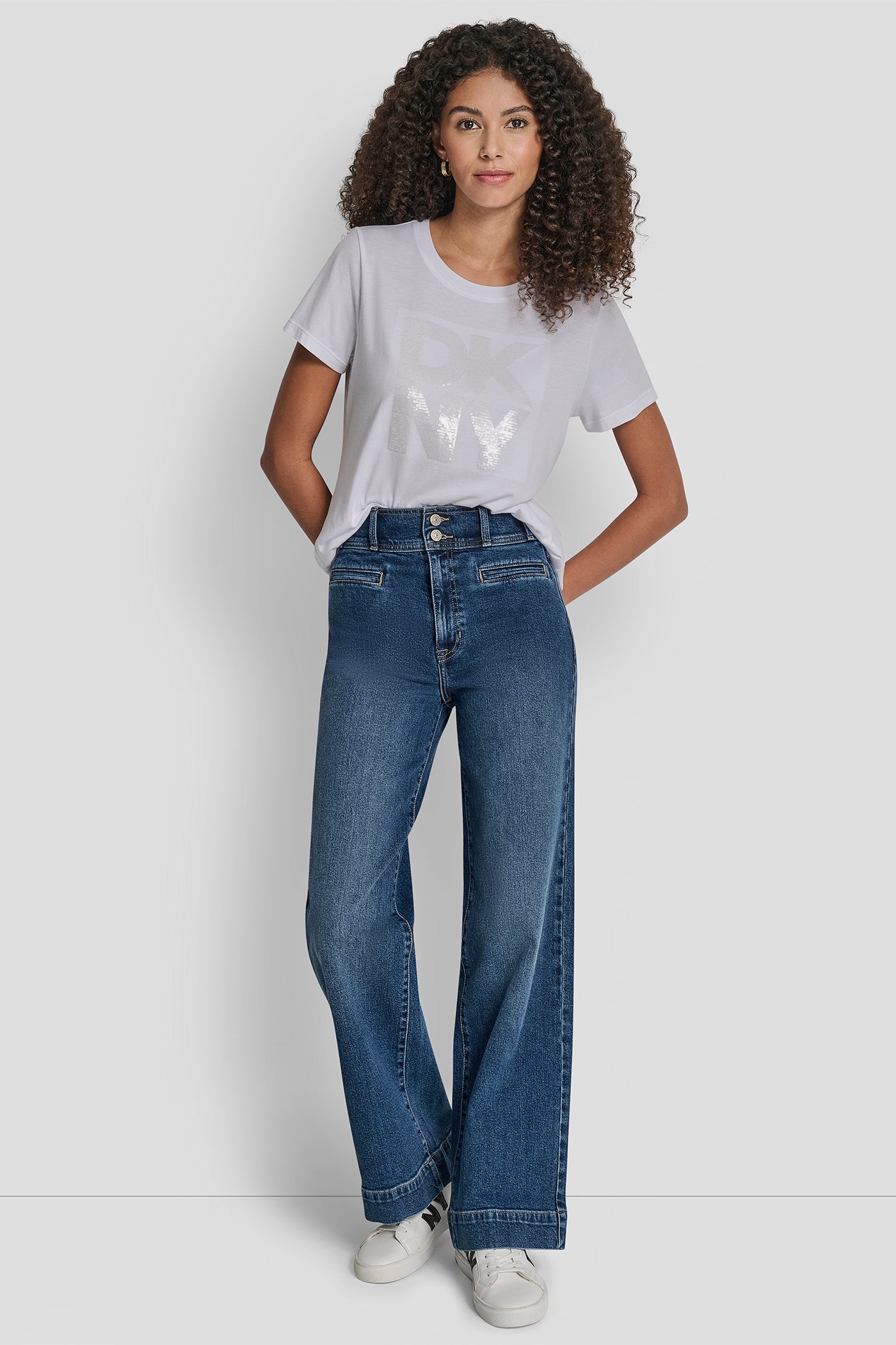 DKNY SEQUIN LOGO CREW NECK TEE VIEW 4 | DKNY Promo